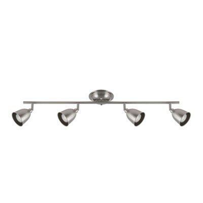 Grosvenor Beaten metal Satin Nickel effect Mains-powered 4 lamp Living ...