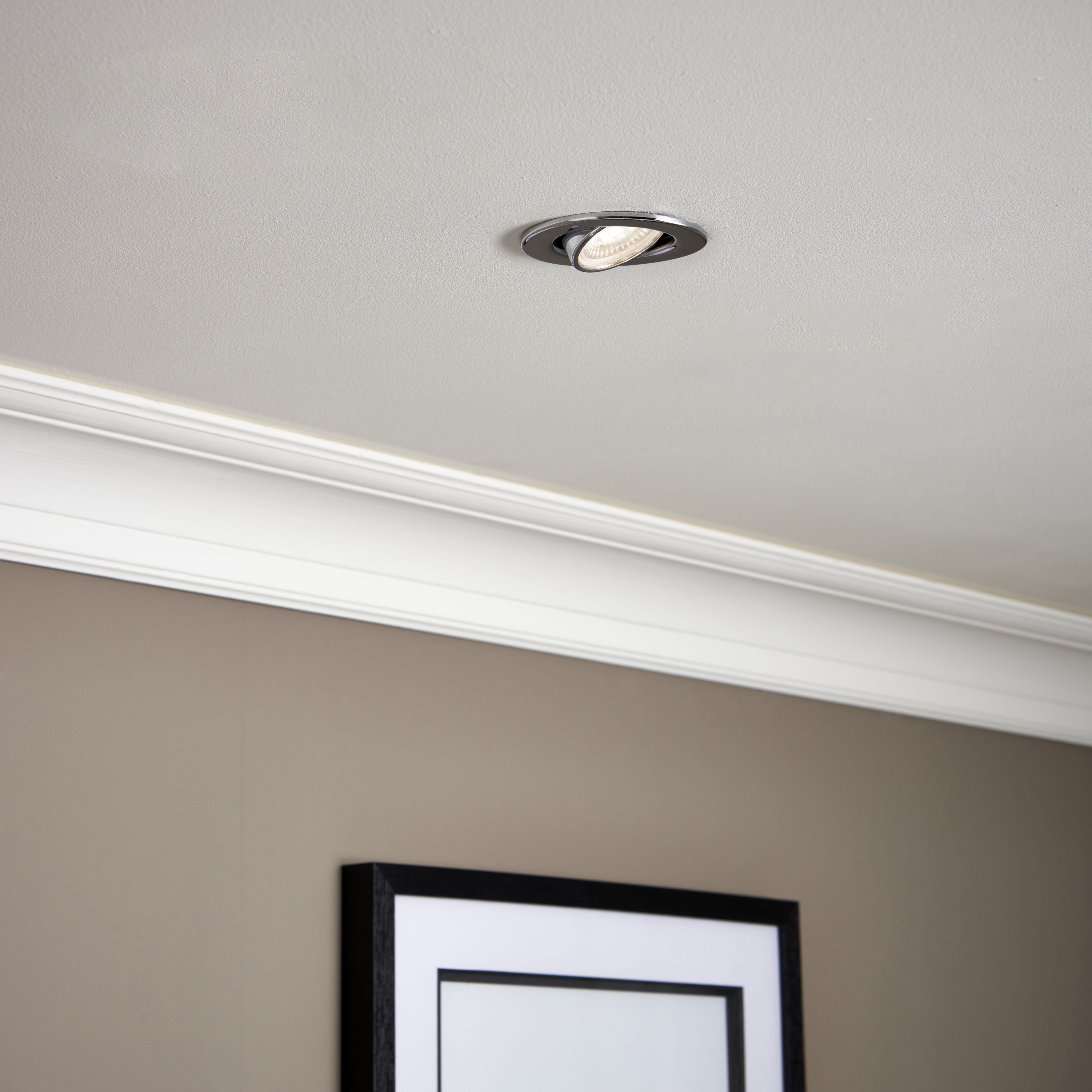 GuardECO Chrome effect Adjustable LED Cool white Downlight 6W IP20
