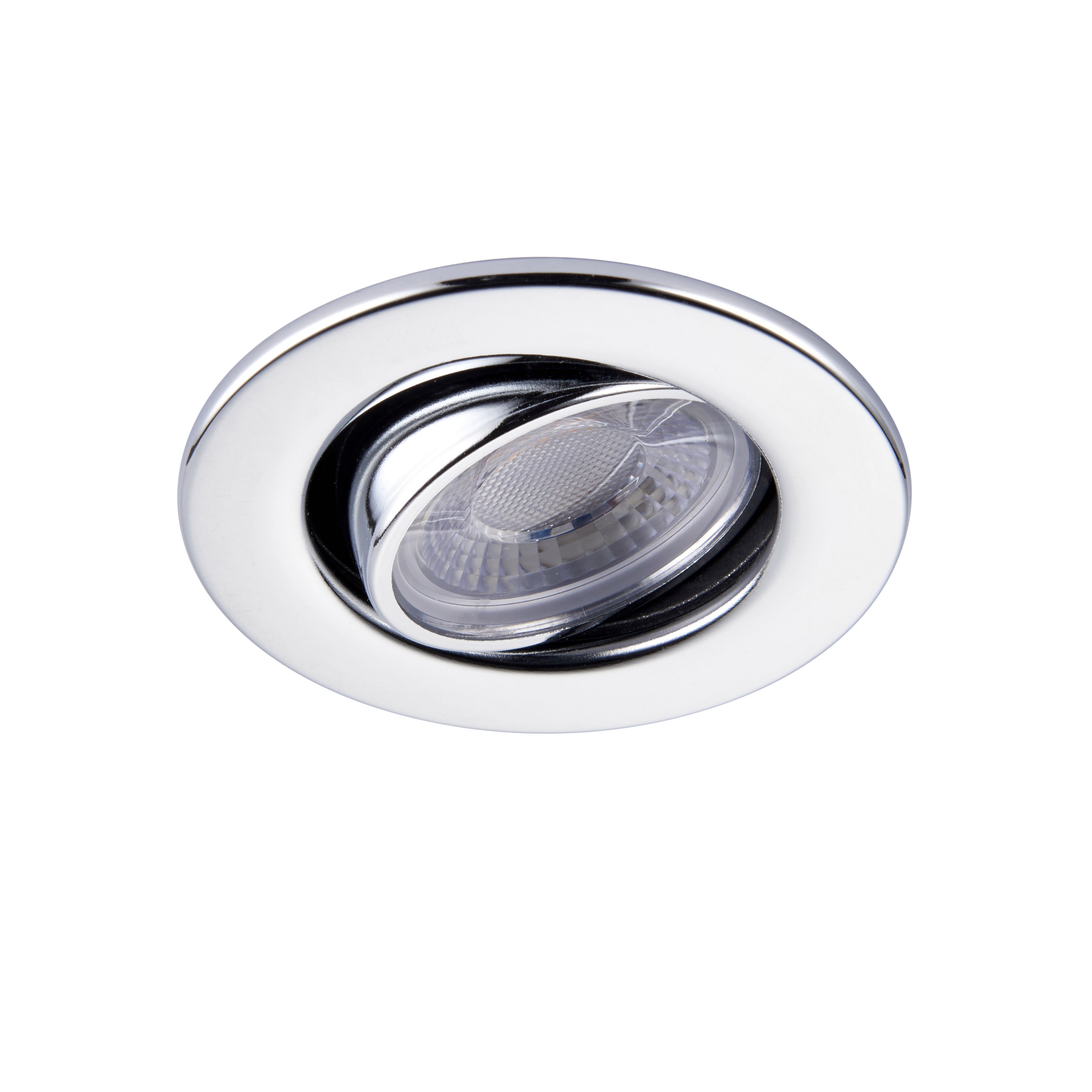 GuardECO Chrome effect Adjustable LED Cool white Downlight 6W IP20