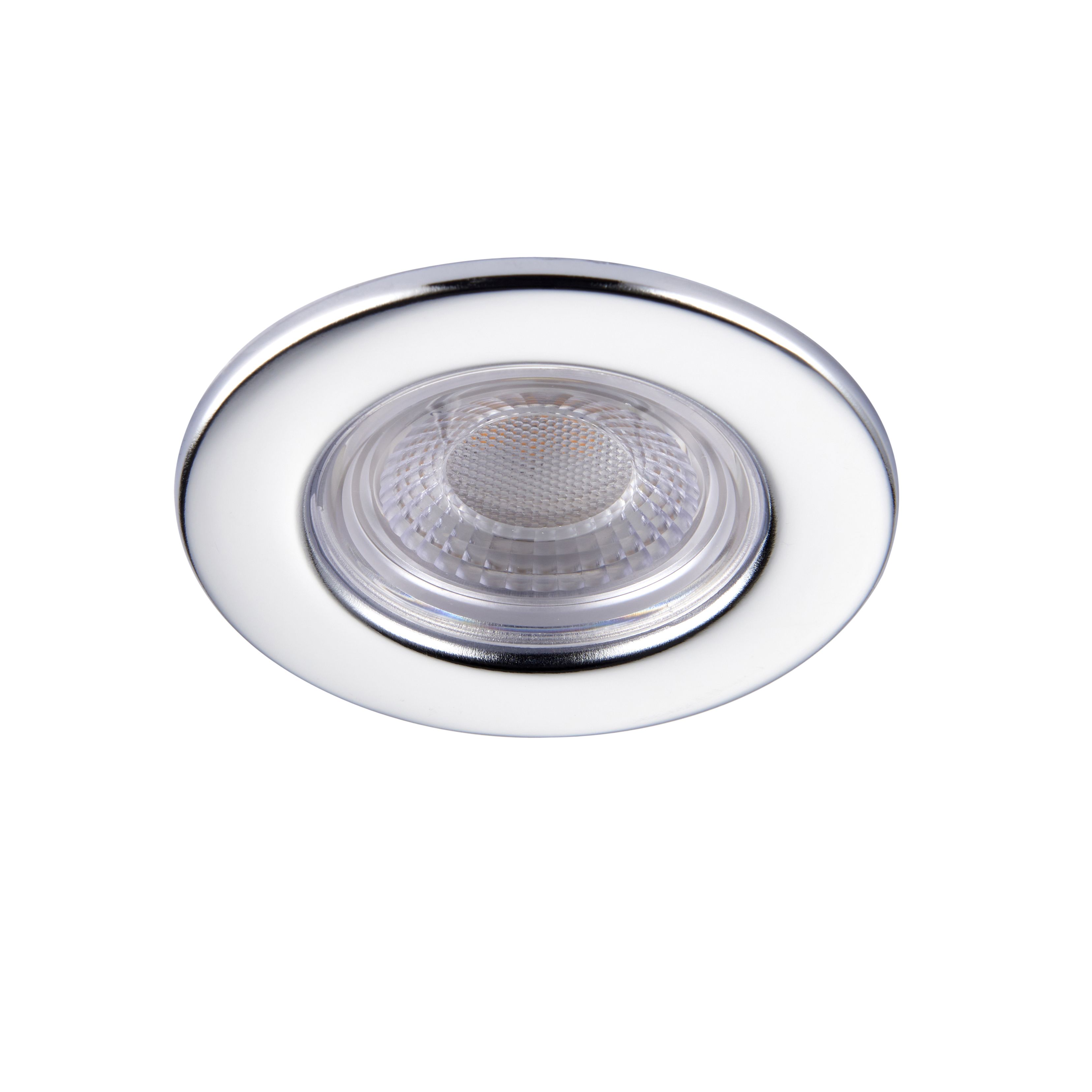 GuardECO Chrome effect Non-adjustable LED Cool white Downlight 6W IP65, Pack of 10