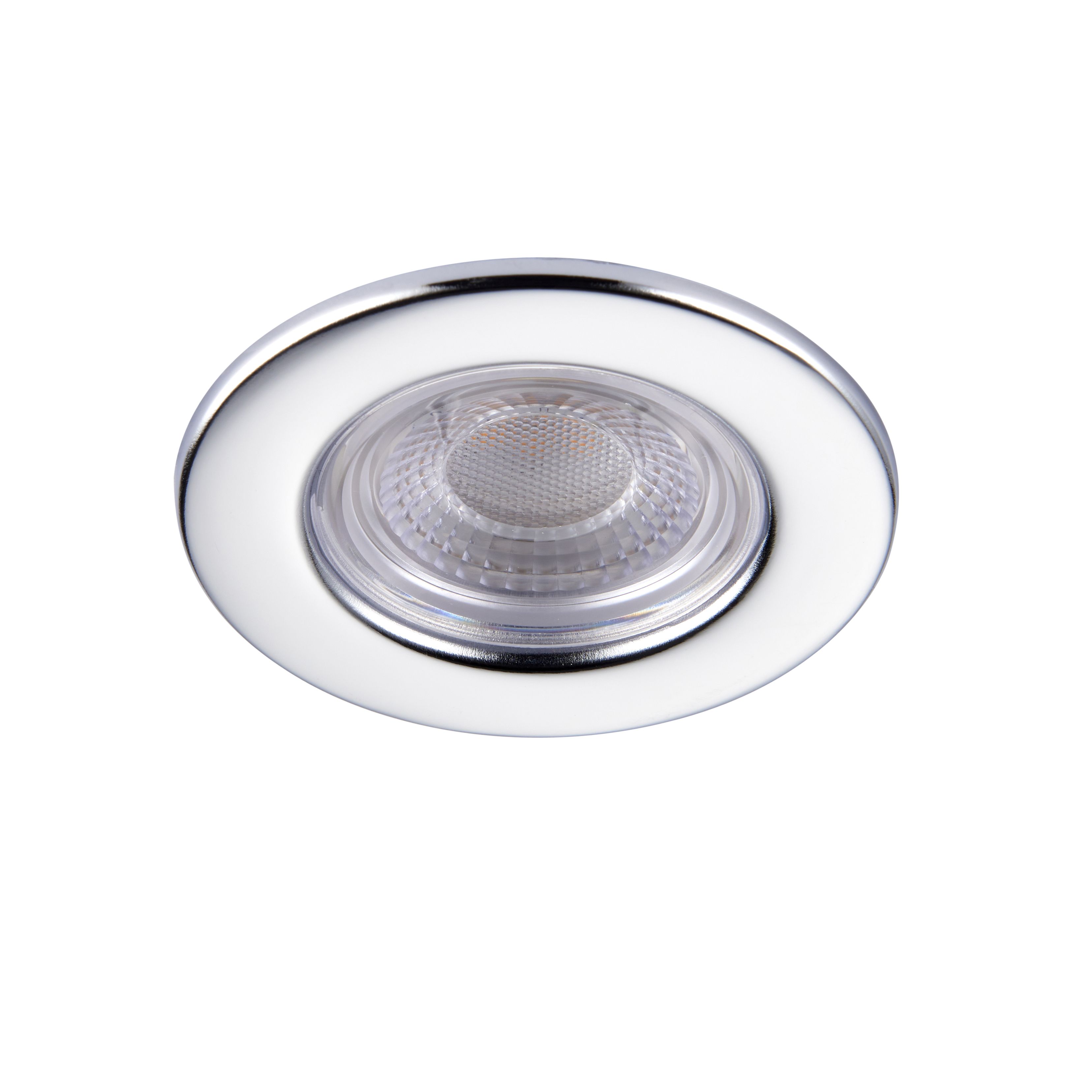 GuardECO Chrome effect Non-adjustable LED Warm white Downlight 6W IP65