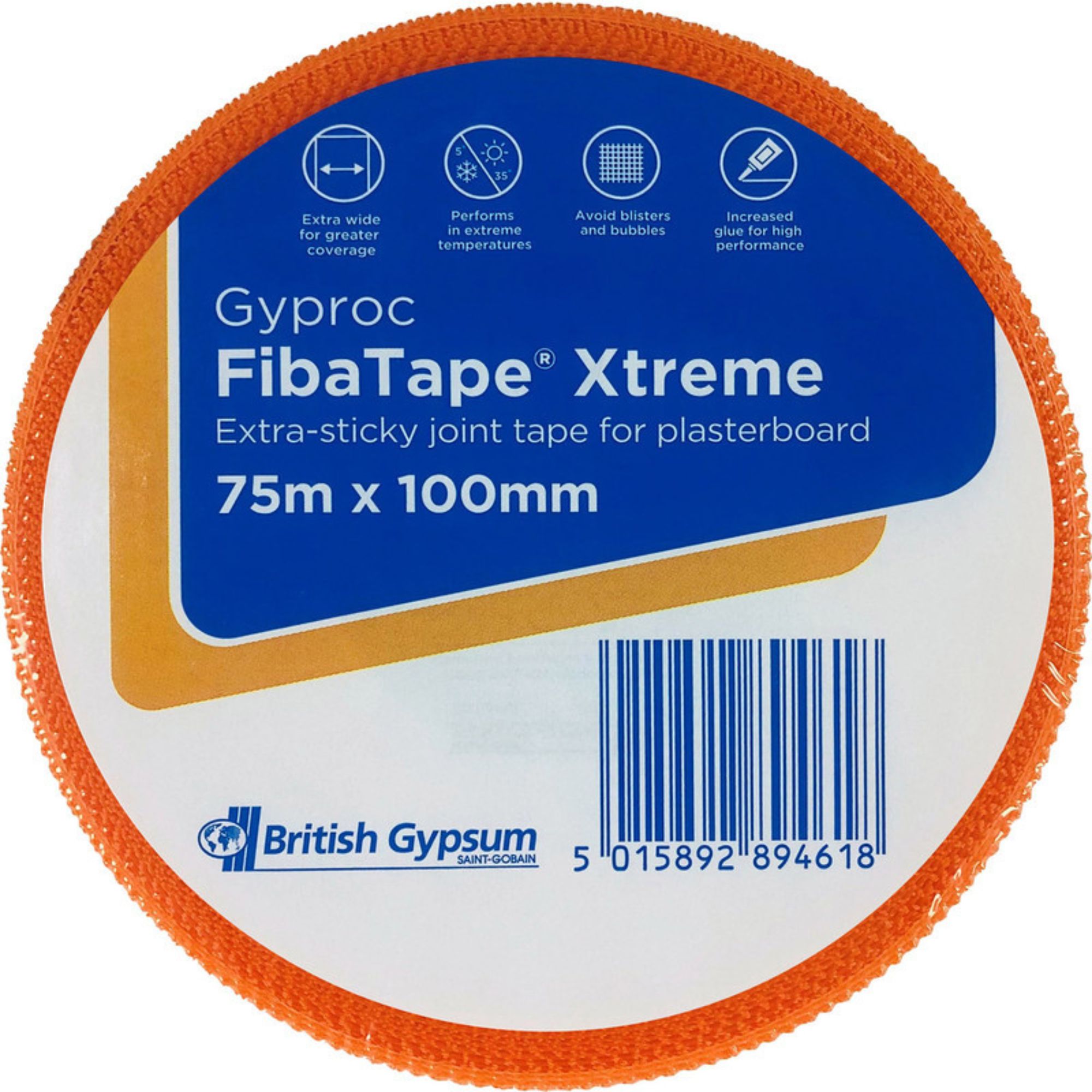Gyproc Fibatape xtreme extra wide Fibreglass Orange Jointing tape (L)75m (W)100mm