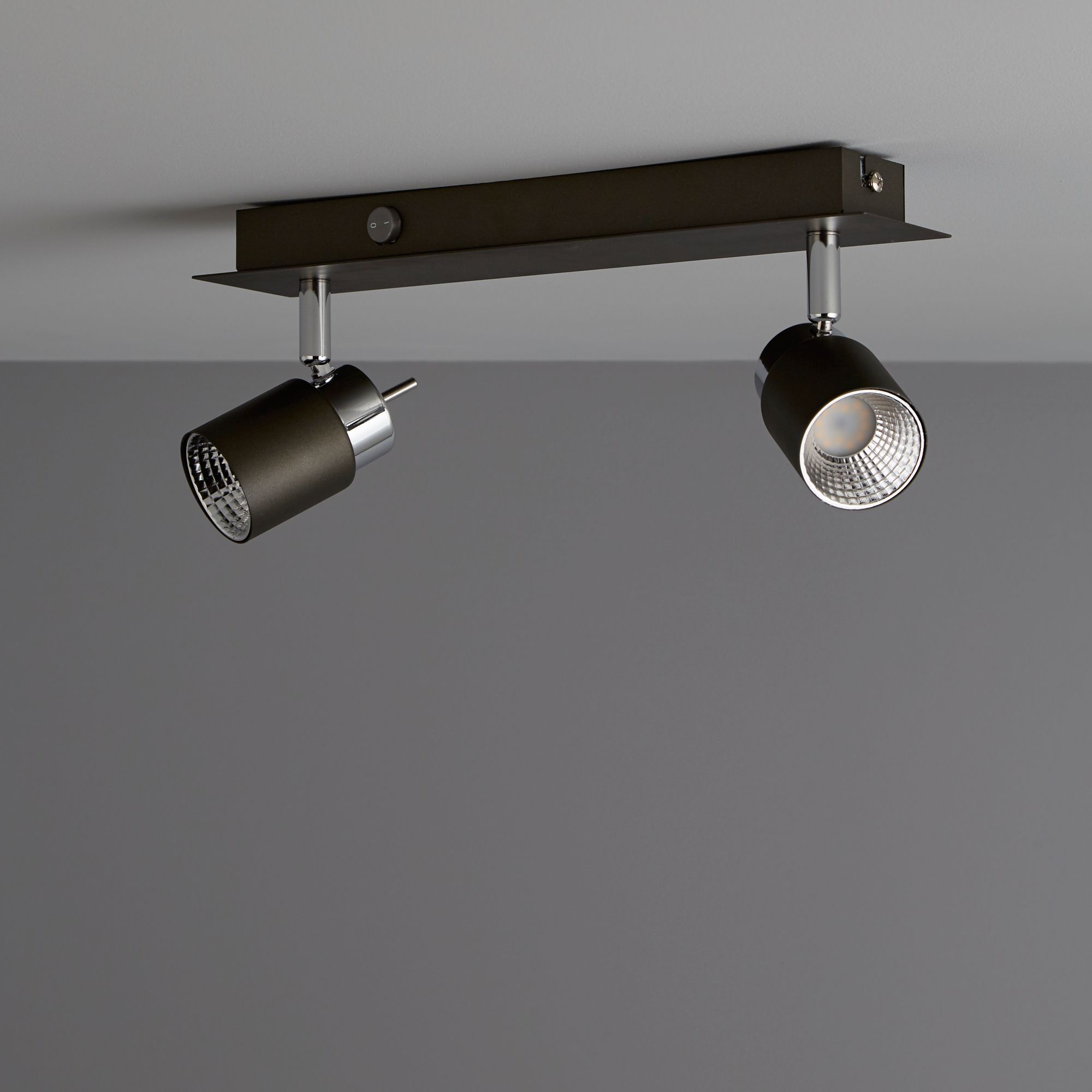 Hades Bar Gloss Chrome effect 2 Light Spotlight