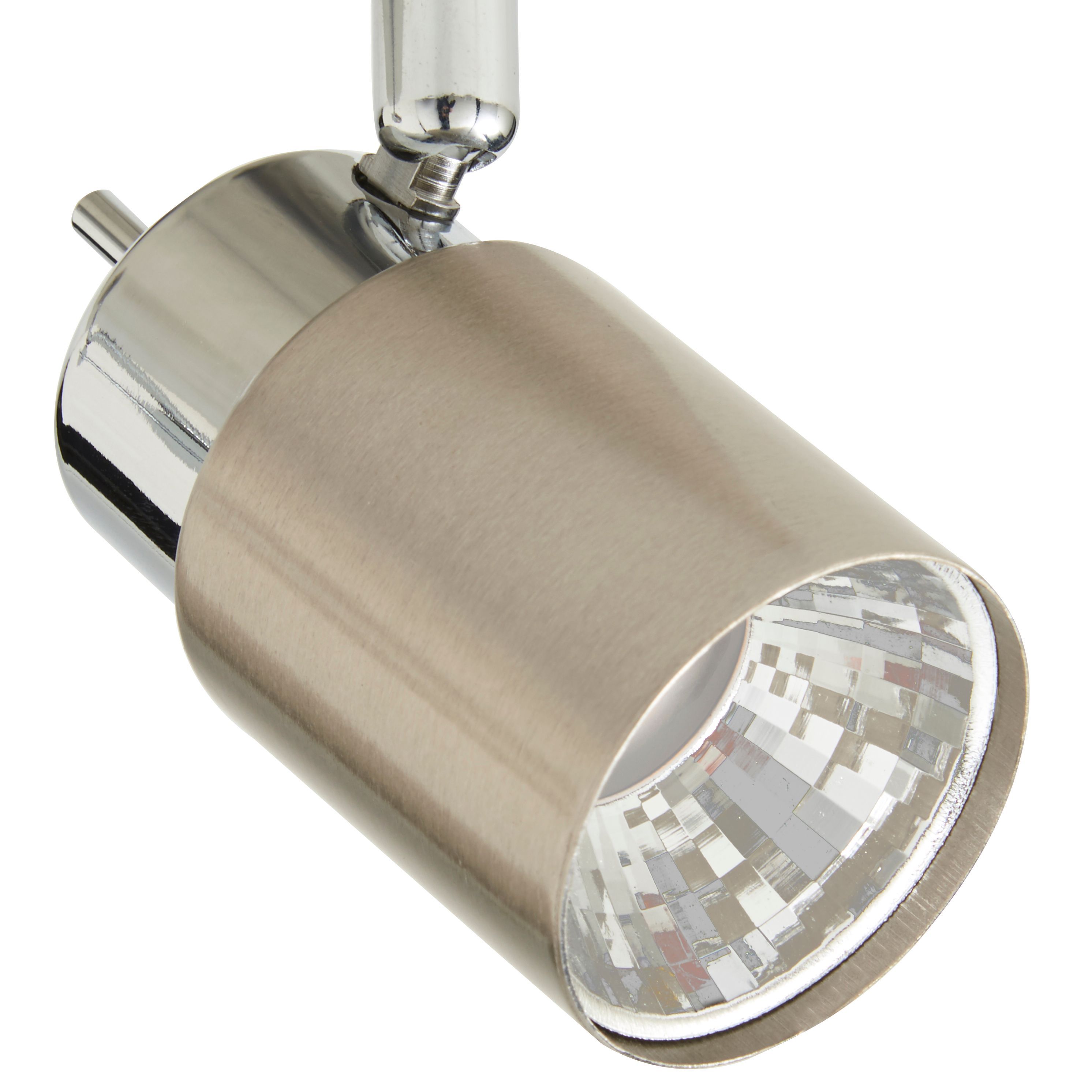 Hades Bar Satin Chrome effect 2 Light Spotlight
