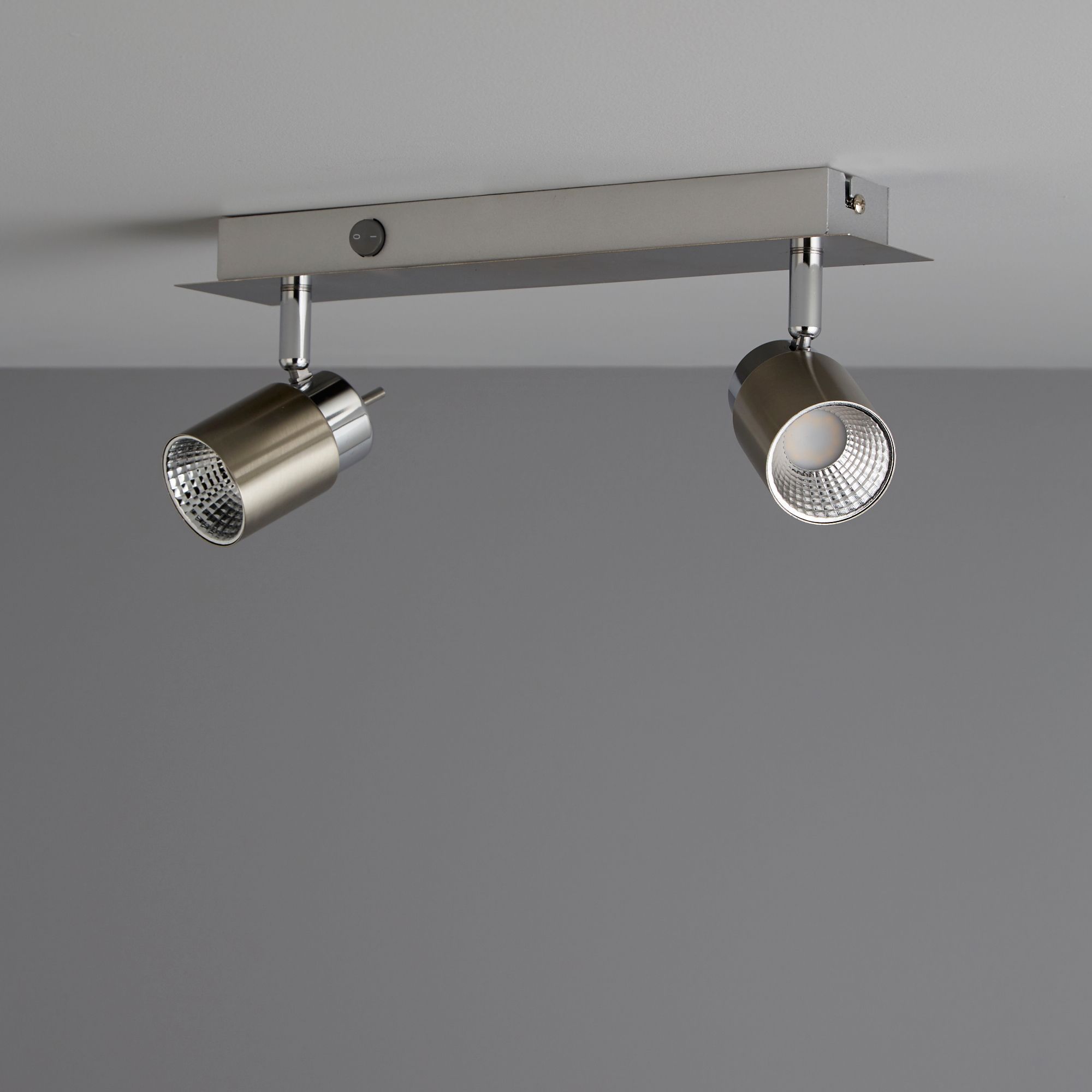 Hades Bar Satin Chrome effect 2 Light Spotlight
