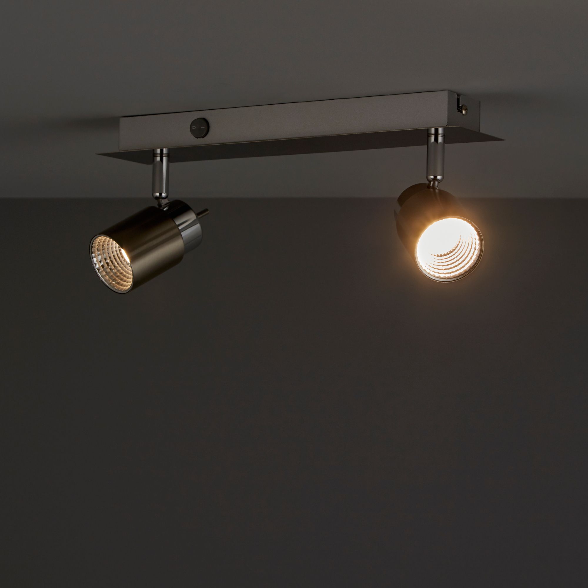 Hades Bar Satin Chrome effect 2 Light Spotlight