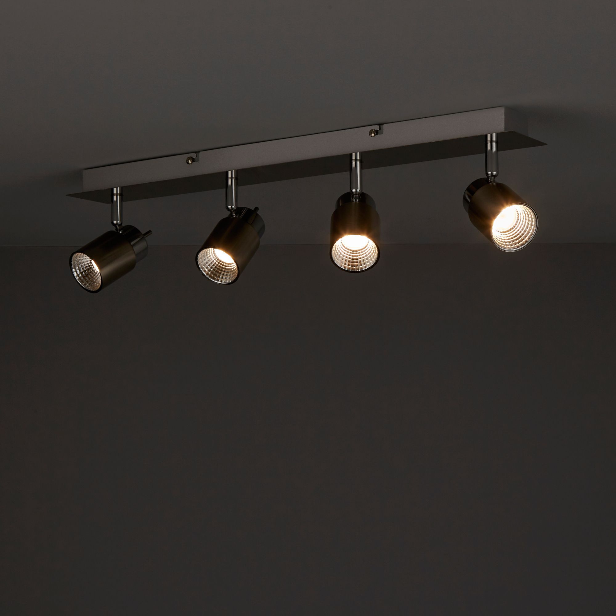 Hades Satin Chrome effect 4 Light Spotlight bar