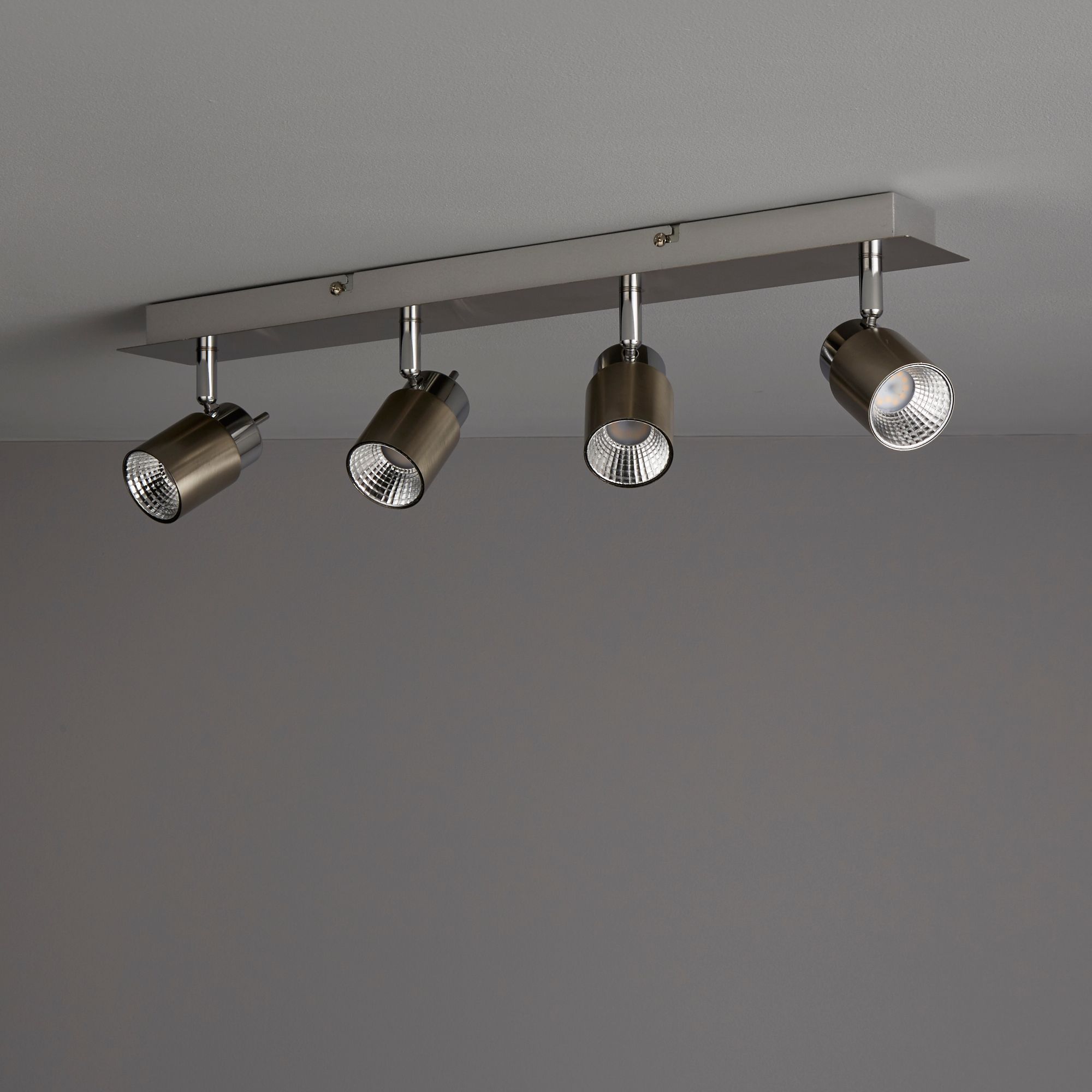 Hades Satin Chrome effect 4 Light Spotlight bar