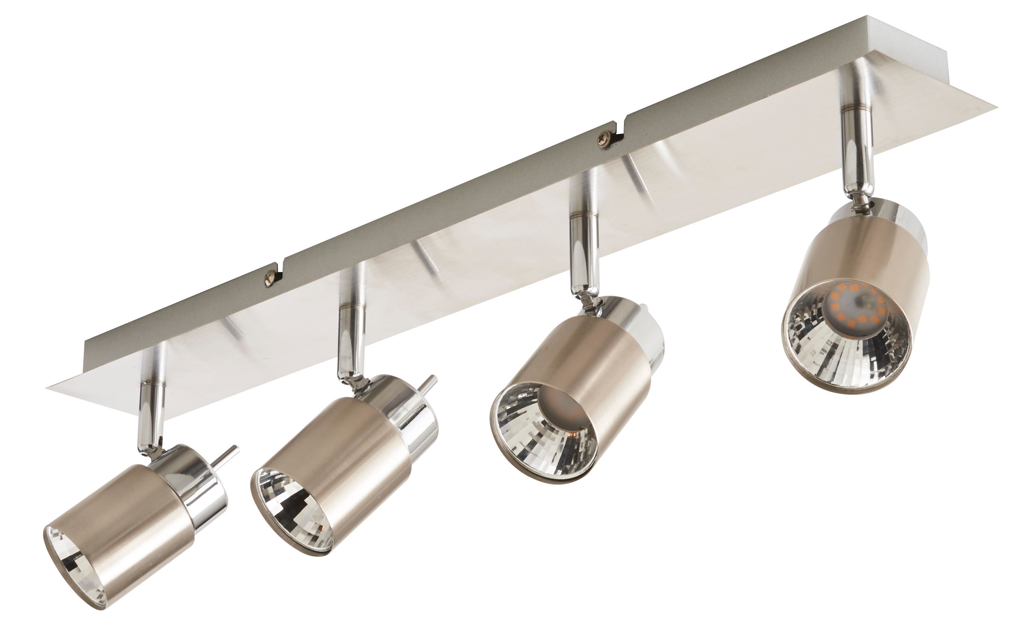 Hades Satin Chrome effect 4 Light Spotlight bar
