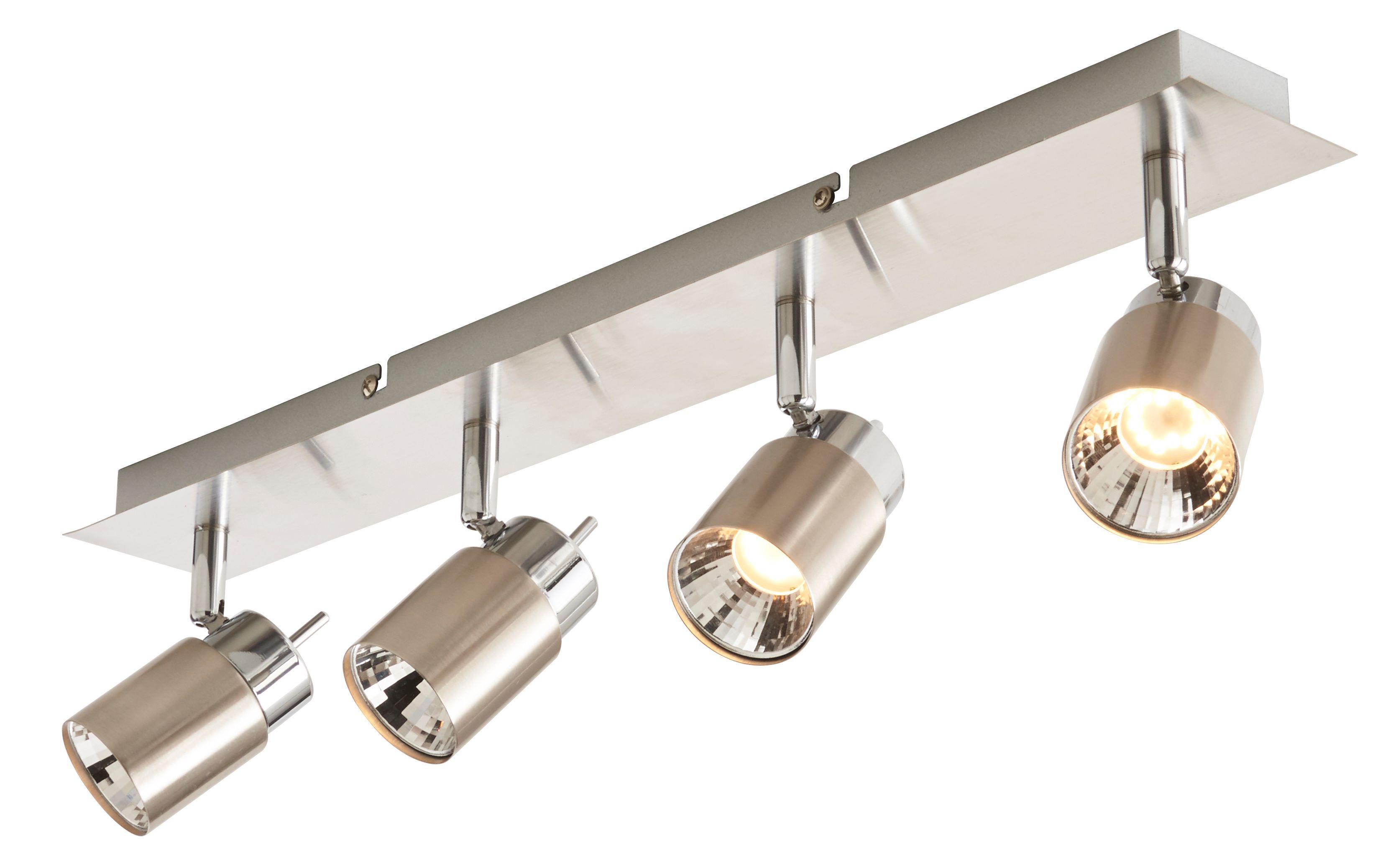 Hades Satin Chrome effect 4 Light Spotlight bar