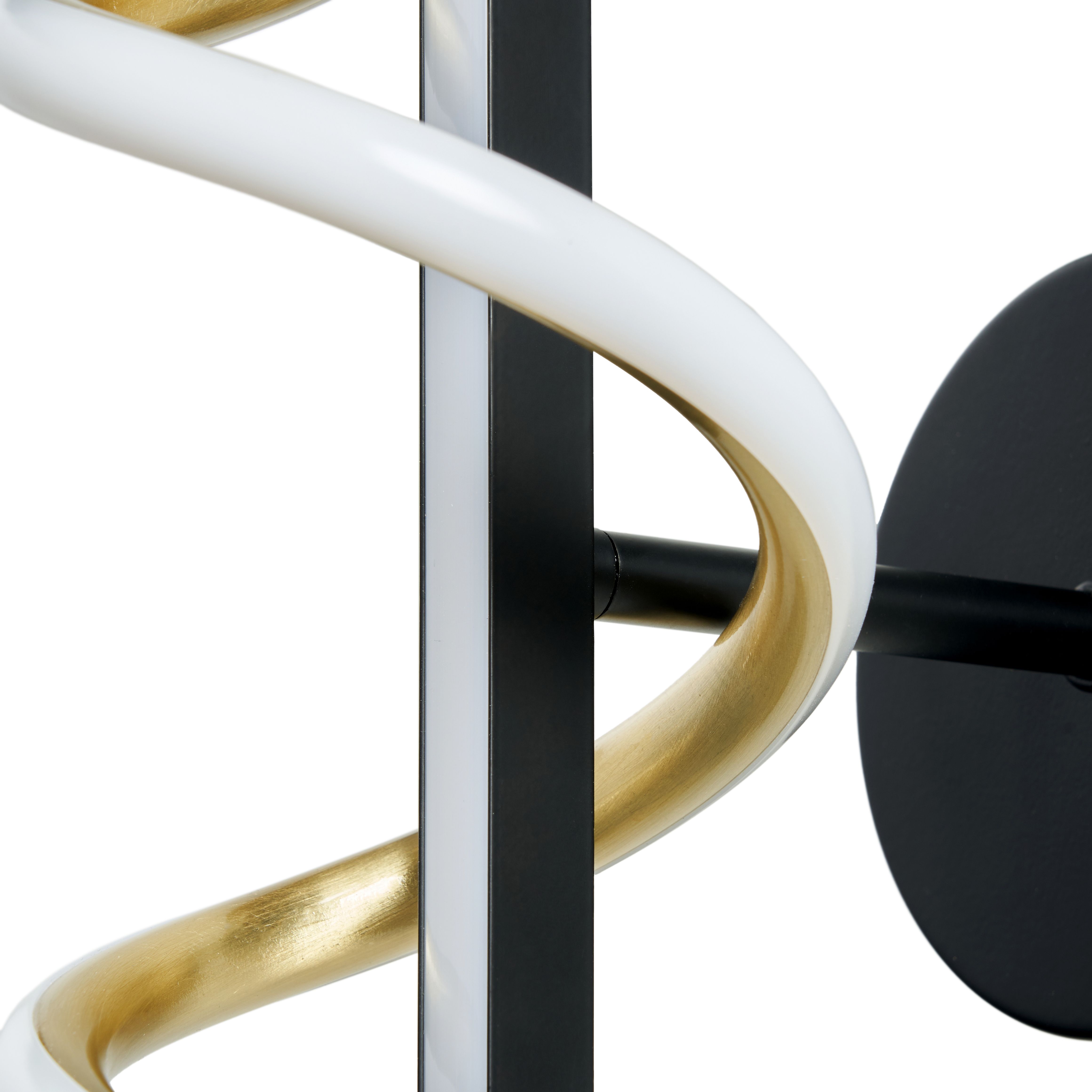 Hadston Spiral Matt Black Wired LED Wall light