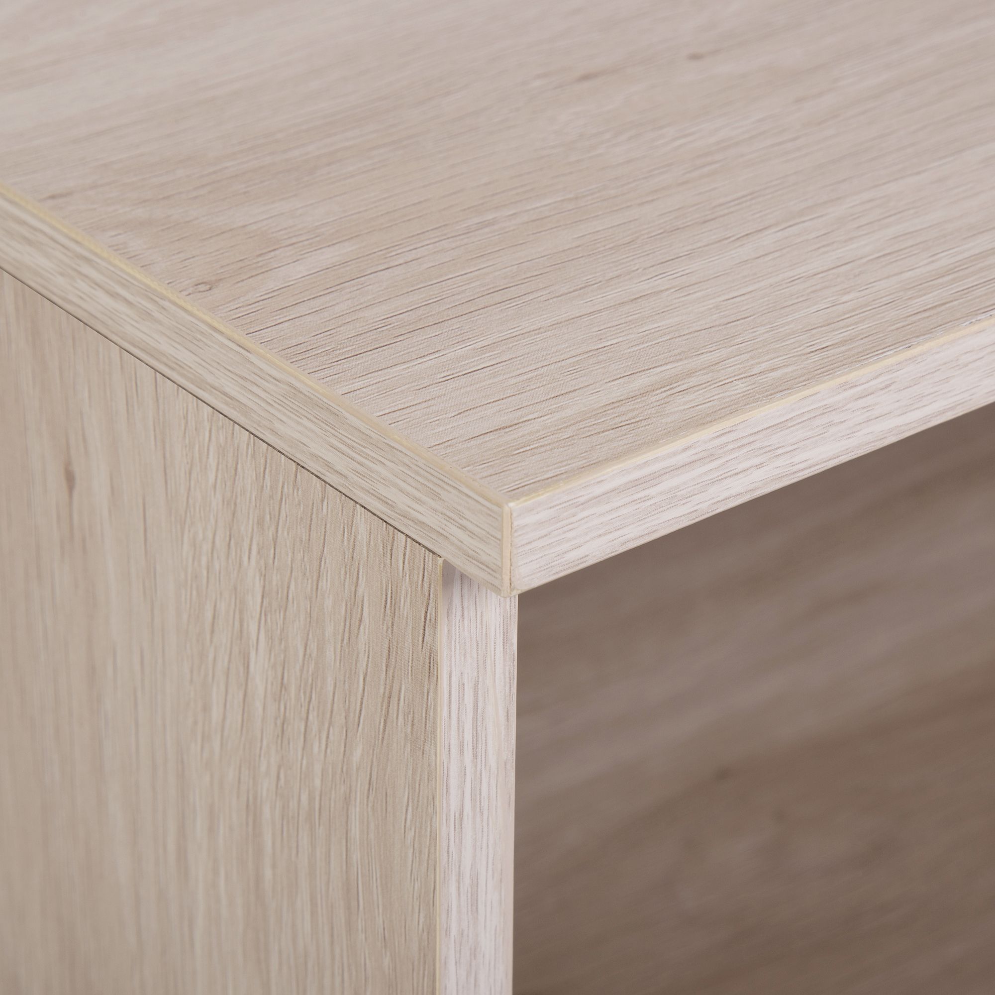 Hadwell Matt white & natural oak effect 1 Drawer Bedside table (H)412mm (W)400mm (D)400mm