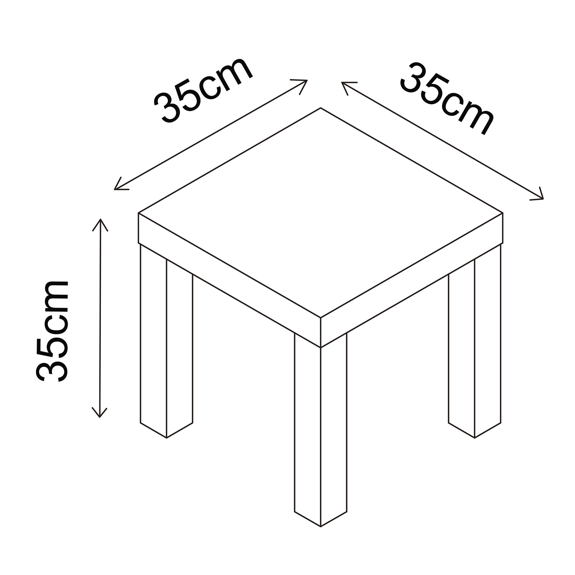 Hadwell Matt white & natural oak effect Side table (H)35cm (W)35cm