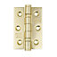Hafele Brass-plated Metal Butt Door hinge NO92 (L)76mm, Pack of 2