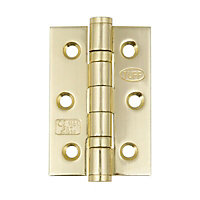 Hafele Brass-plated Metal Flush Door hinge NO92 (L)76mm, Pack of 20