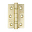 Hafele Brass-plated Metal Flush Door hinge NO92 (L)76mm, Pack of 20