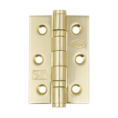 Hafele Brass-plated Metal Flush Door hinge NO92 (L)76mm (W)51mm, Pack of 20