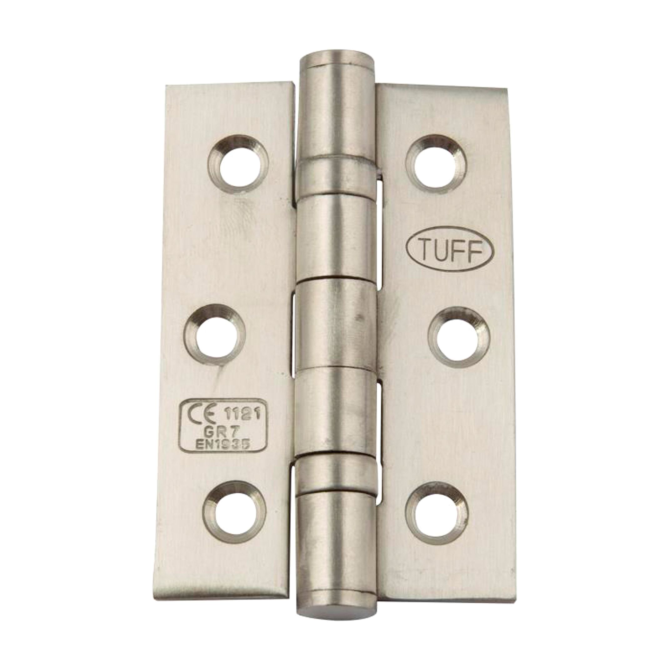 Hafele Satin Stainless steel Butt Door hinge CE7 (L)76mm (W)51mm, Pack of 20