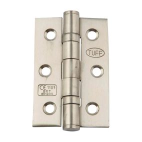 Hafele Satin Stainless steel Butt Door hinge CE7 (L)76mm (W)51mm, Pack of 20