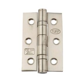 Hafele Satin Stainless steel Butt Door hinge CE7 (L)76mm (W)51mm, Pack of 2