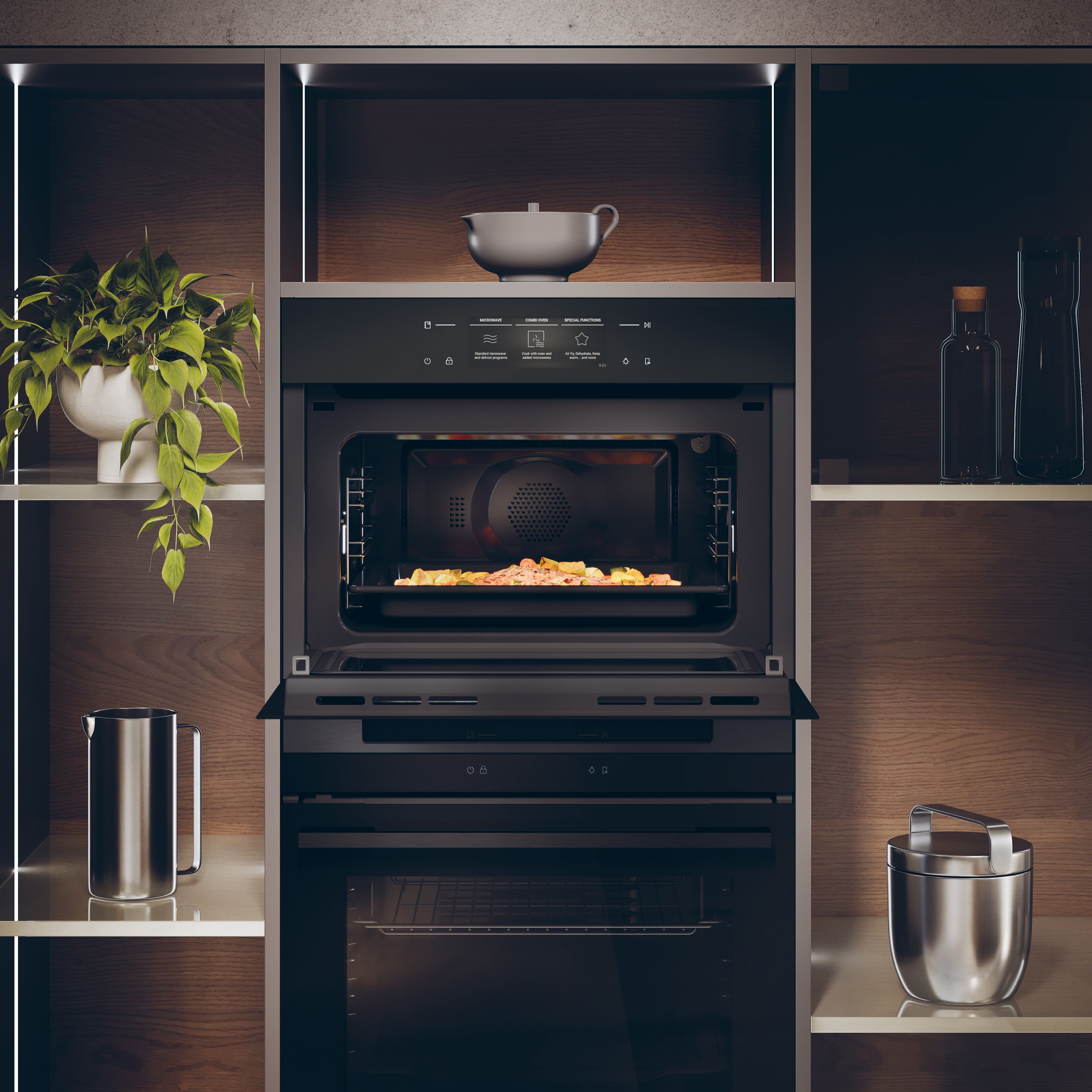 Haier H4MWID49P6NQB Built-in Compact Combination microwave - Black
