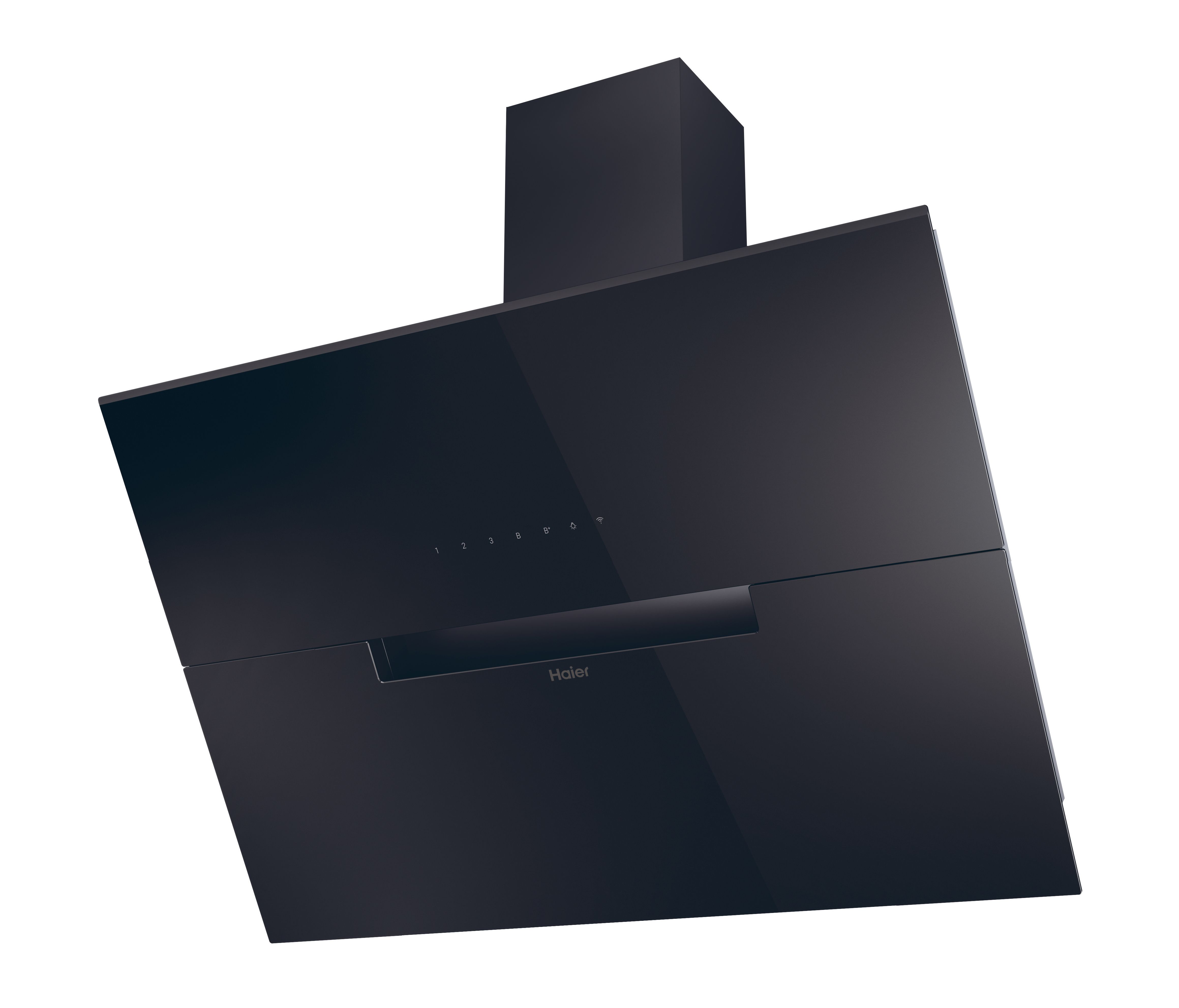Haier HADG9CBS4BWIFI Glass Wifi Connected Angled Cooker hood (W)90cm - Black