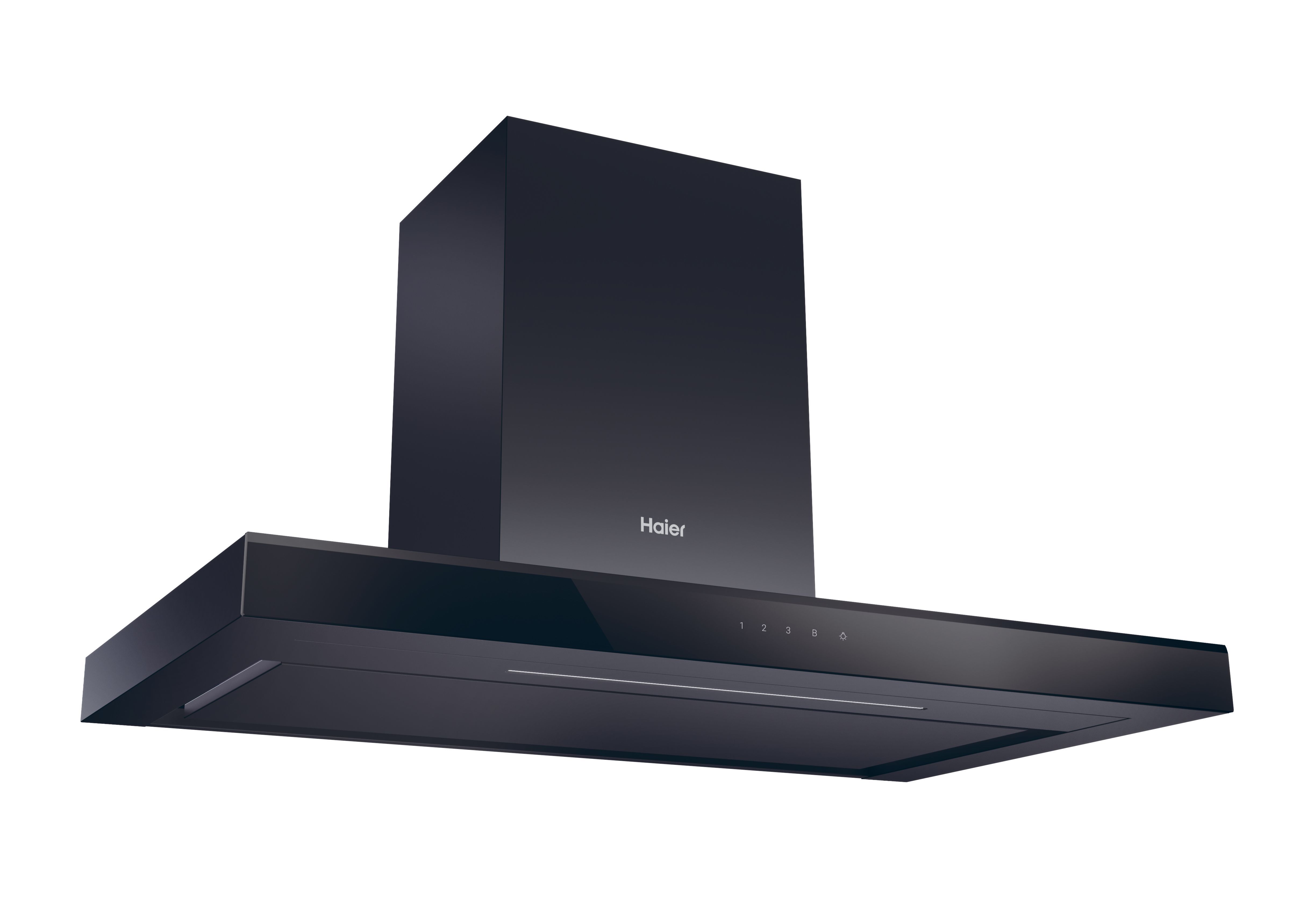 Haier HATS9CBS4B Metal Chimney Cooker hood (W)90cm - Black