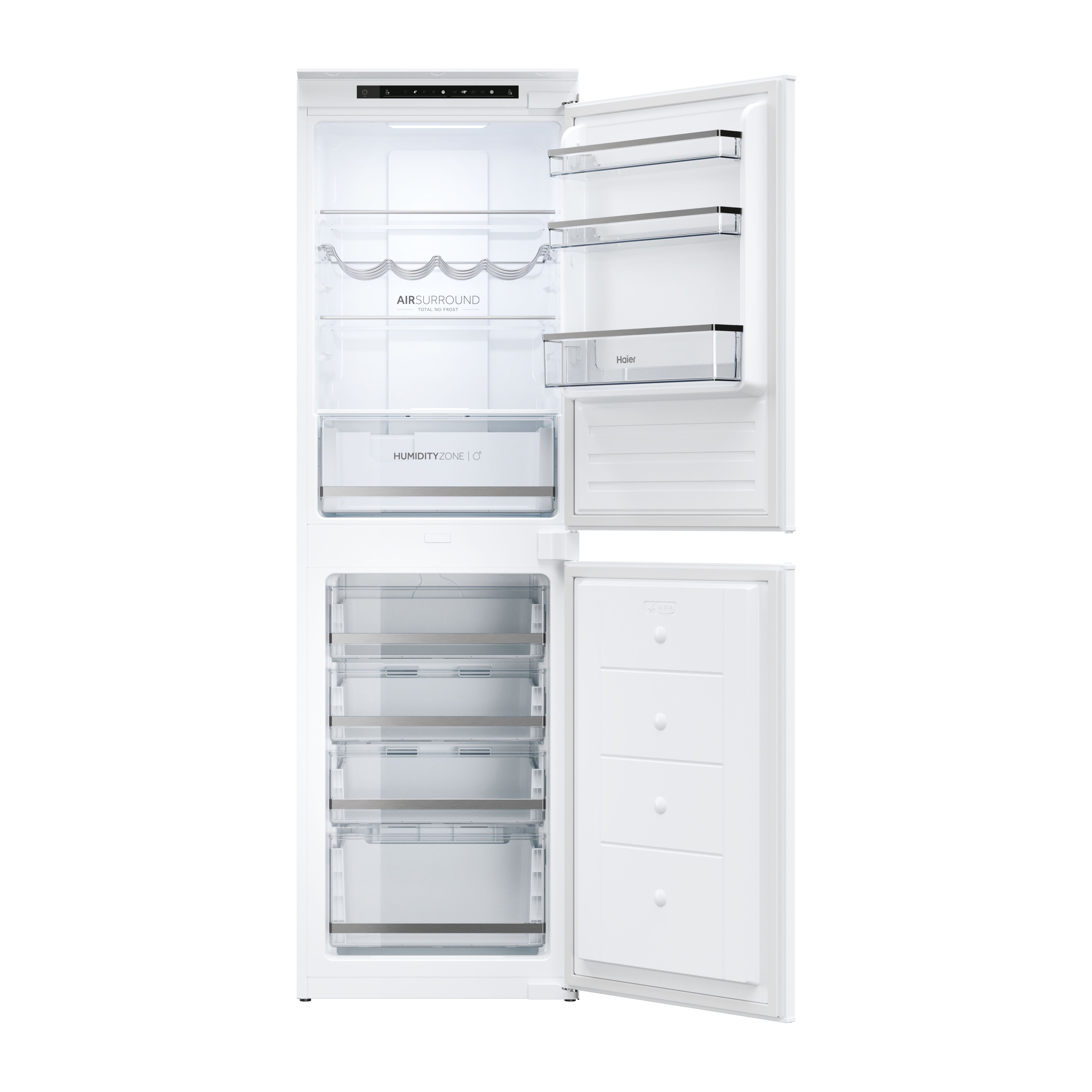 Haier HB50T618FMK 50:50 Traditional Integrated Frost free Fridge freezer - White