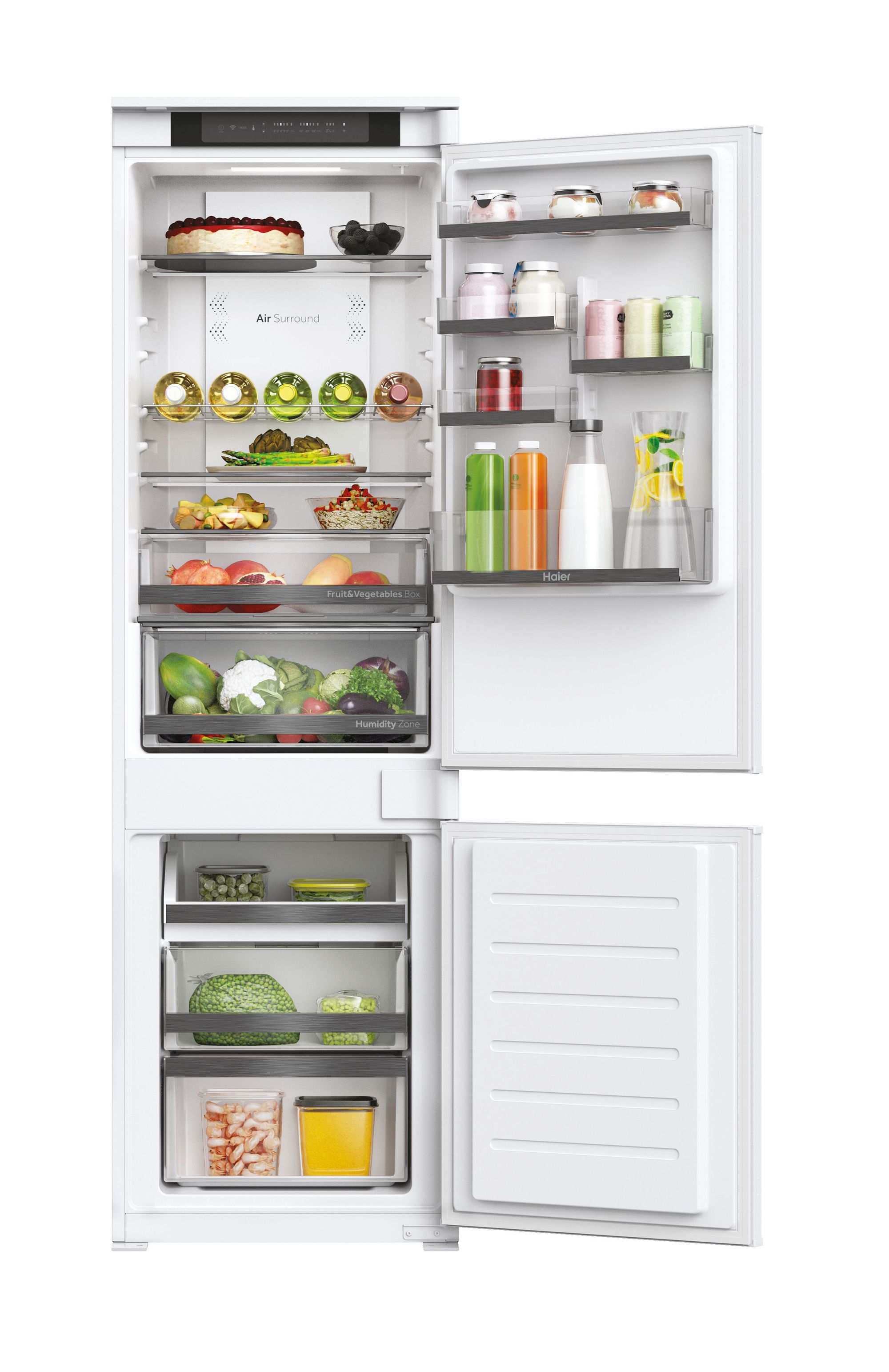 Haier HBW5518EK 70:30 Built-in Automatic defrost Fridge freezer - White