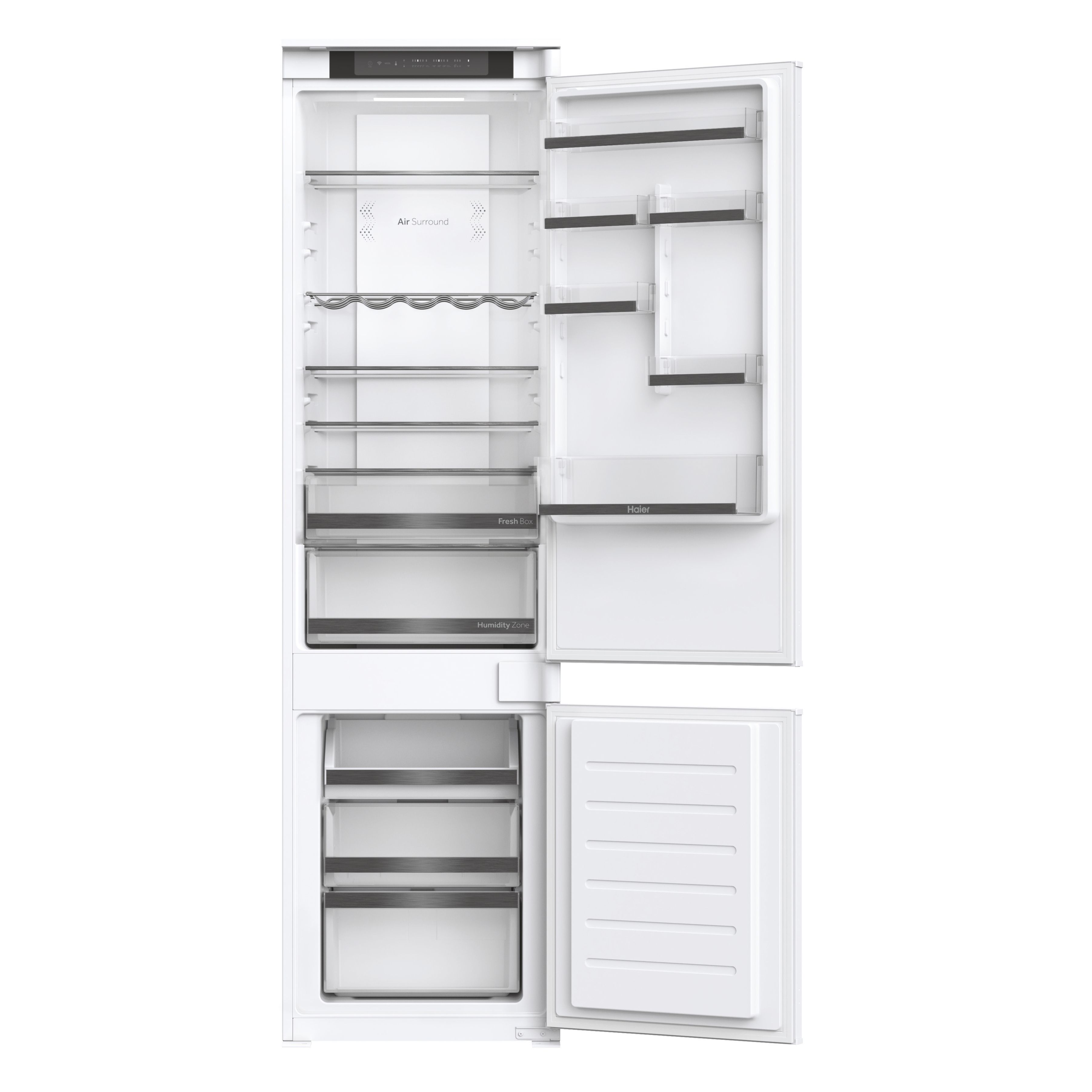 Haier HBW5519EK-1 70:30 Traditional Integrated Frost free Fridge freezer - White