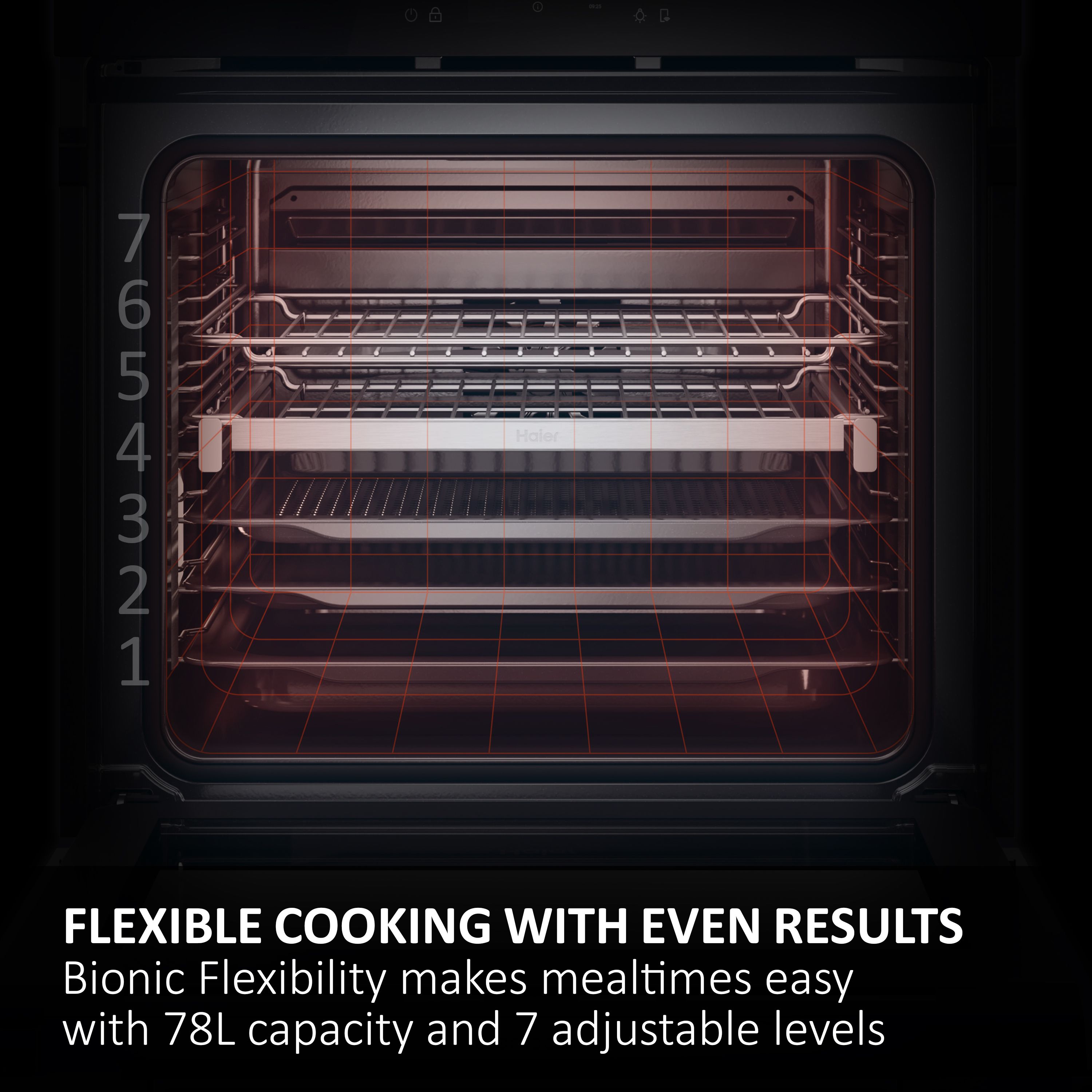 Haier Series 4 H6 ID48M5YTB1 Built-in Single Electric Oven - Gloss black