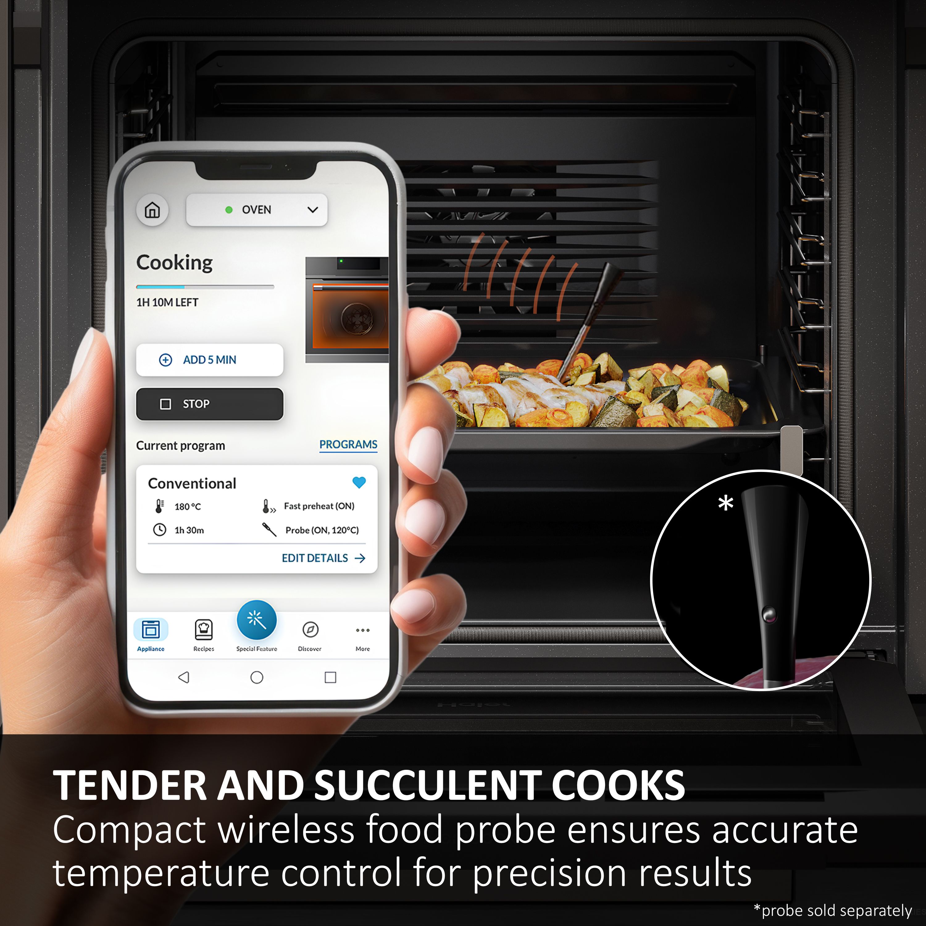 Haier Series 4 H6 ID48M5YTB1 Built-in Single Electric Oven - Gloss black