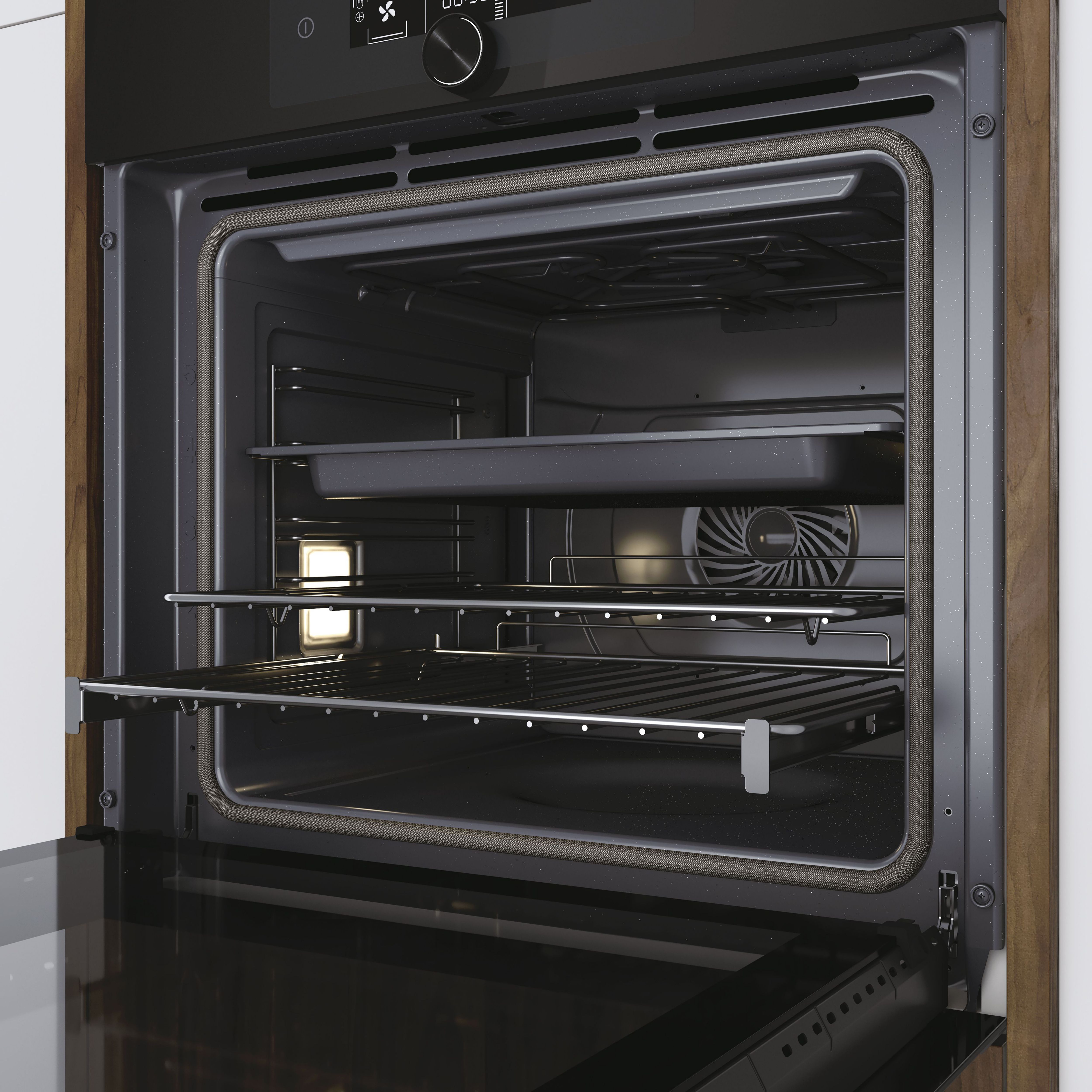 Haier Series 4 HWO60SM5F8BH Built-in Single Pyrolytic Oven - Gloss black
