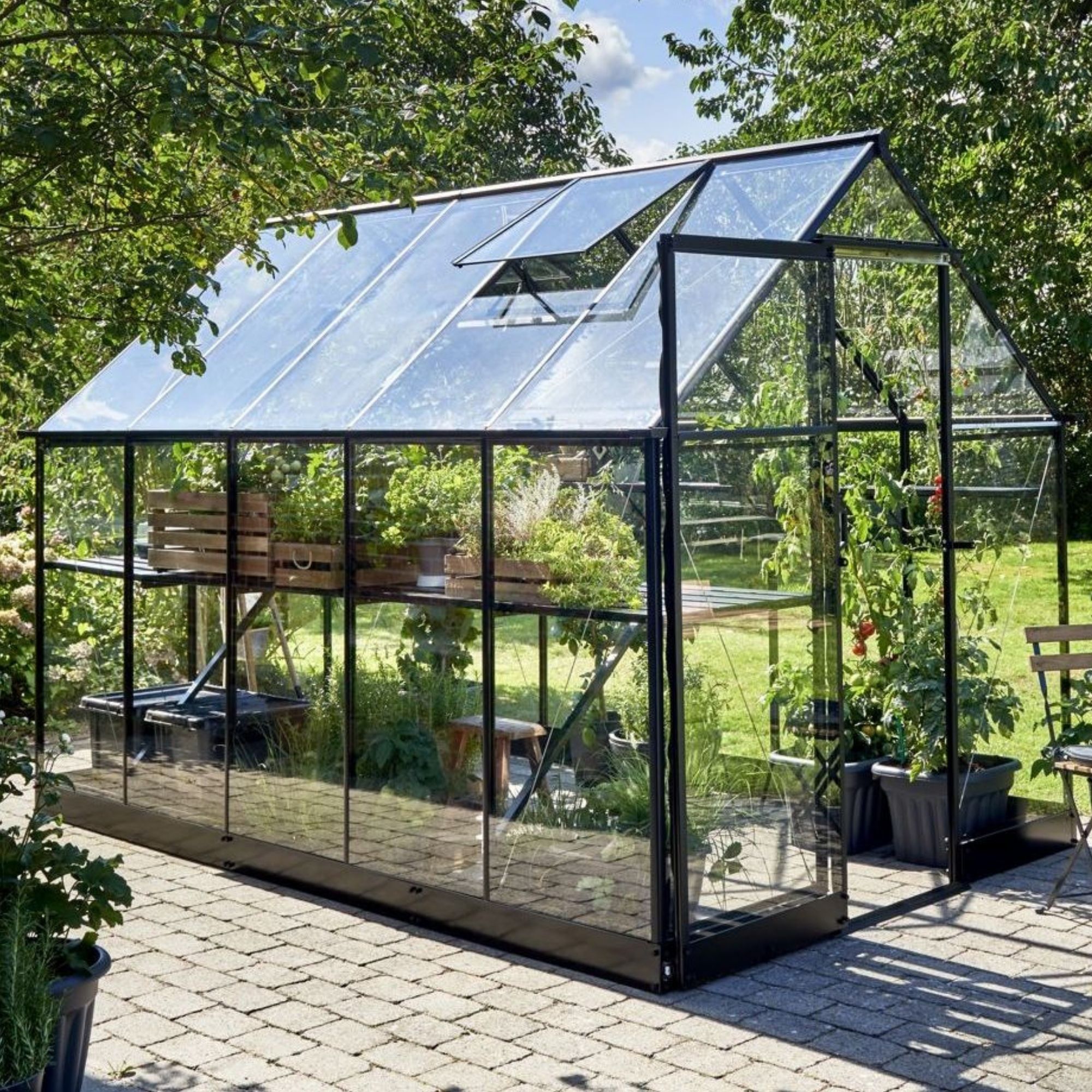 Halls Qube Black 10x6 Greenhouse
