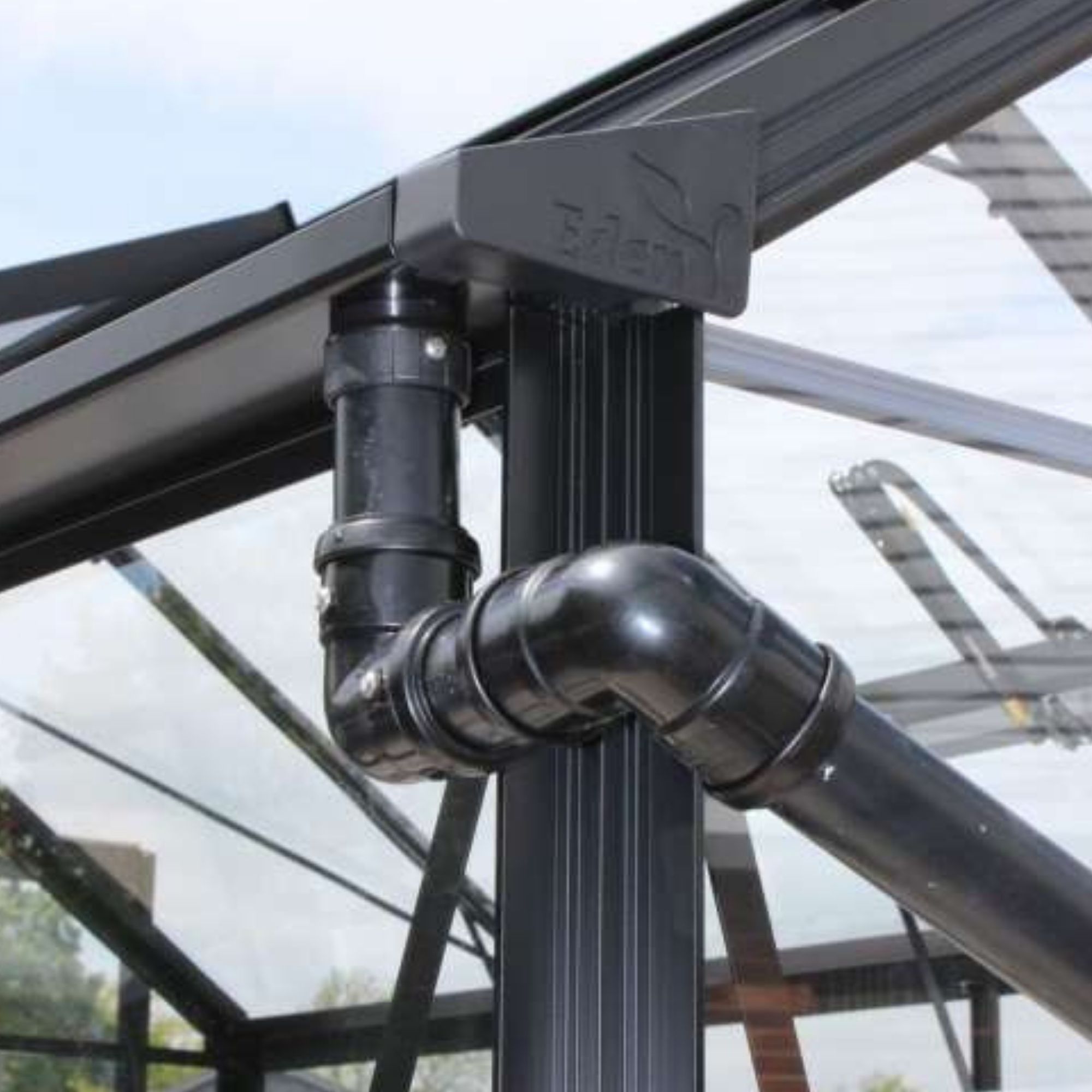 Halls Qube Black Greenhouse Guttering pack