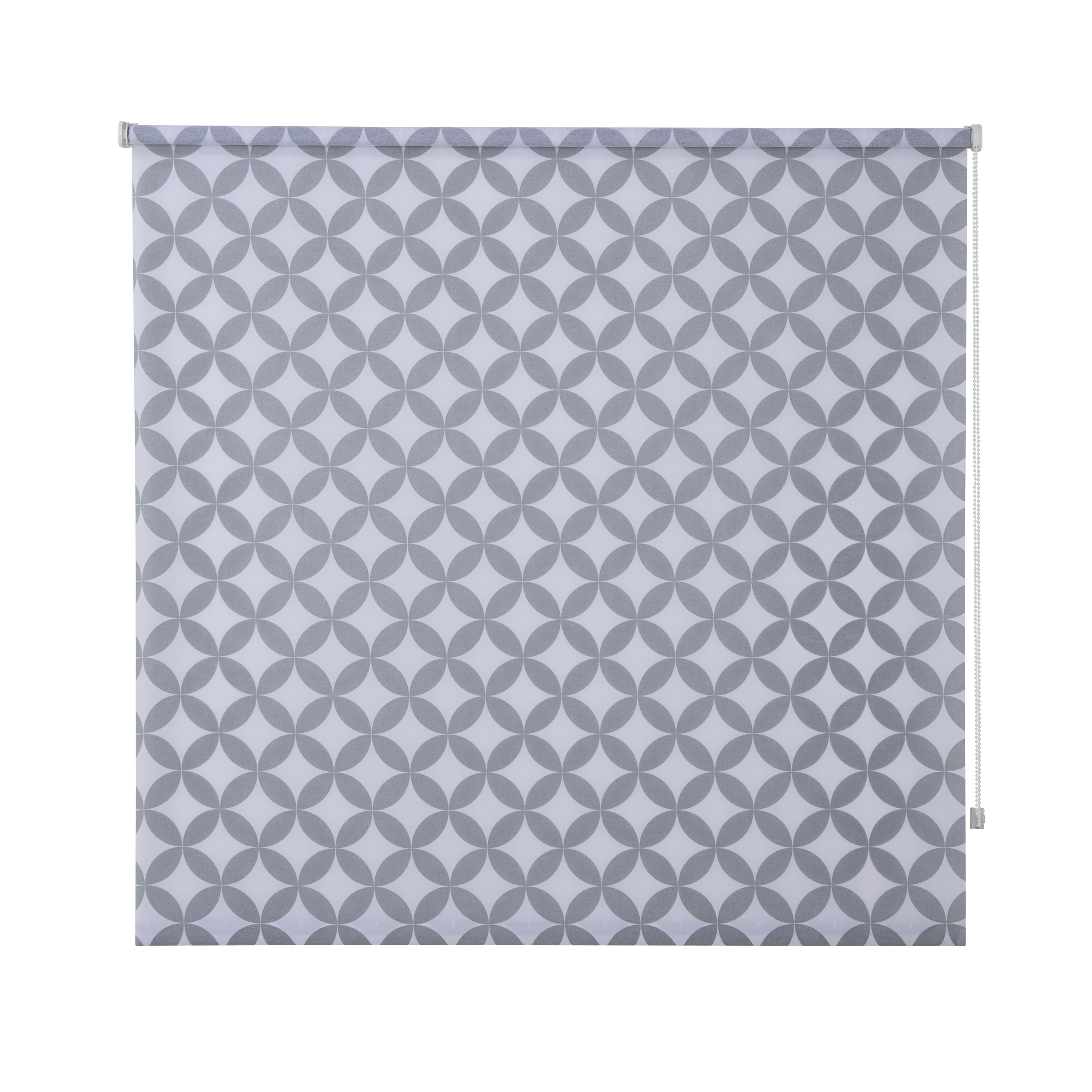 Halo Corded Grey & white Geometric Daylight Roller Blind (W)120cm (L)195cm