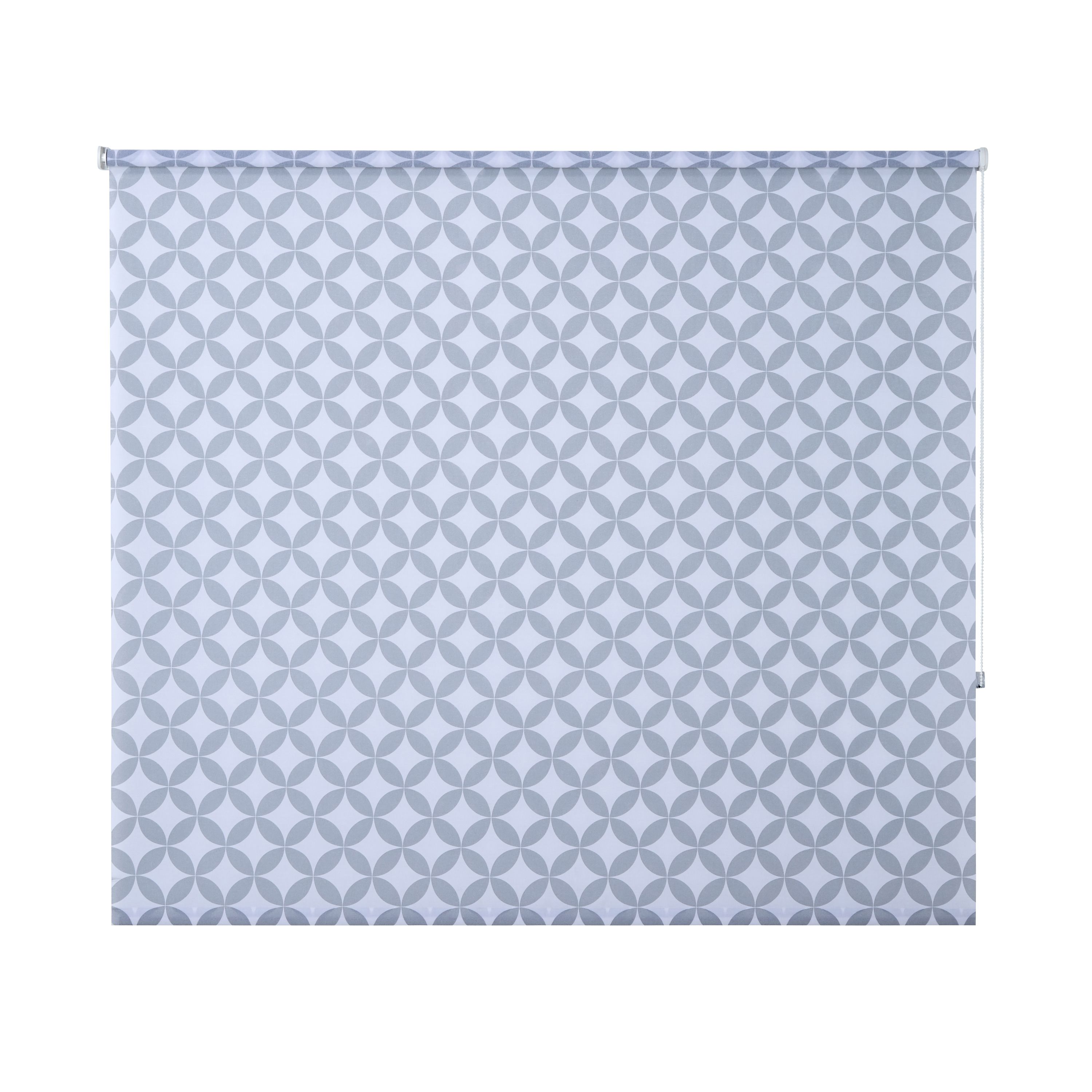 Halo Corded Grey & white Geometric Daylight Roller Blind (W)160cm (L)195cm
