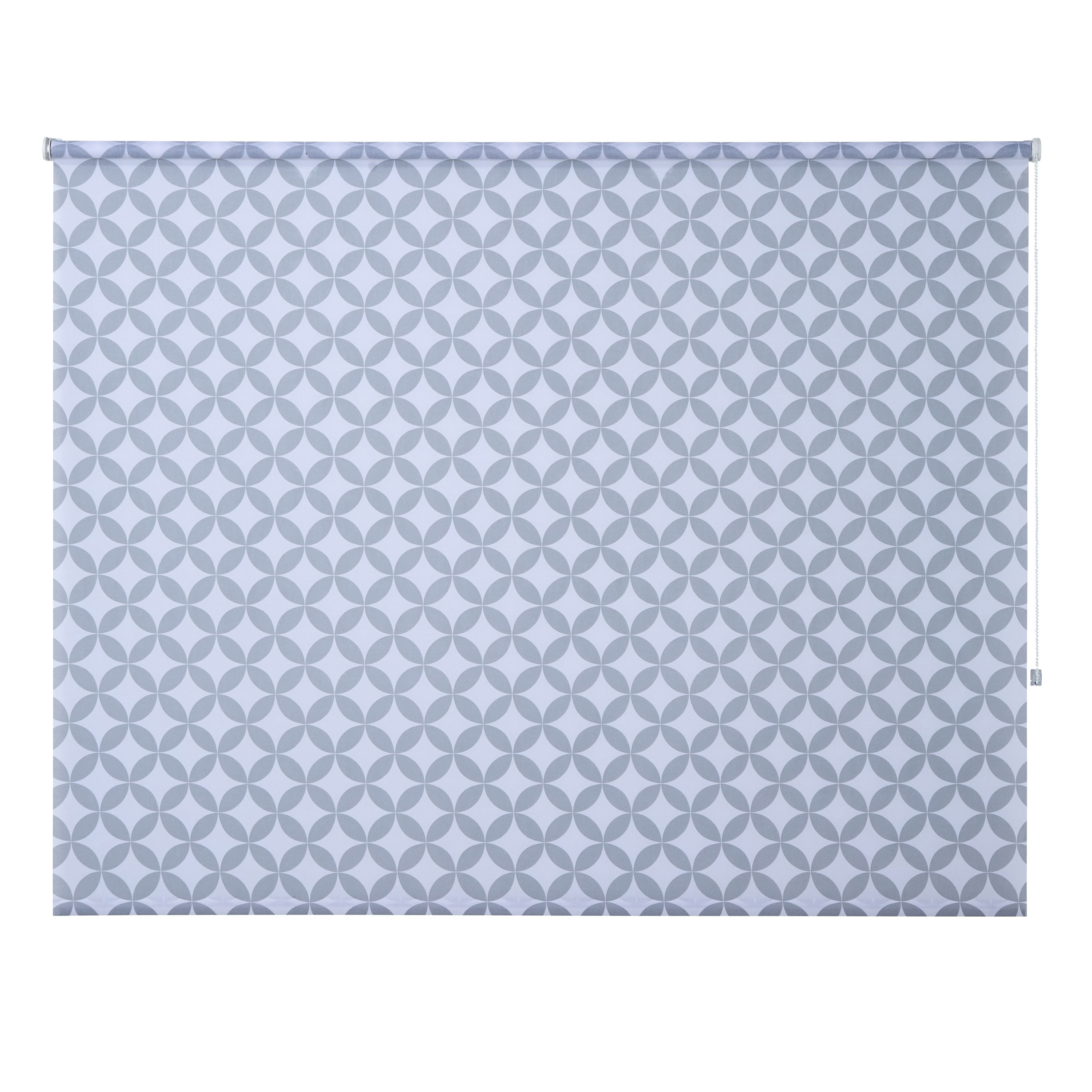 Halo Corded Grey & white Geometric Daylight Roller Blind (W)180cm (L)195cm