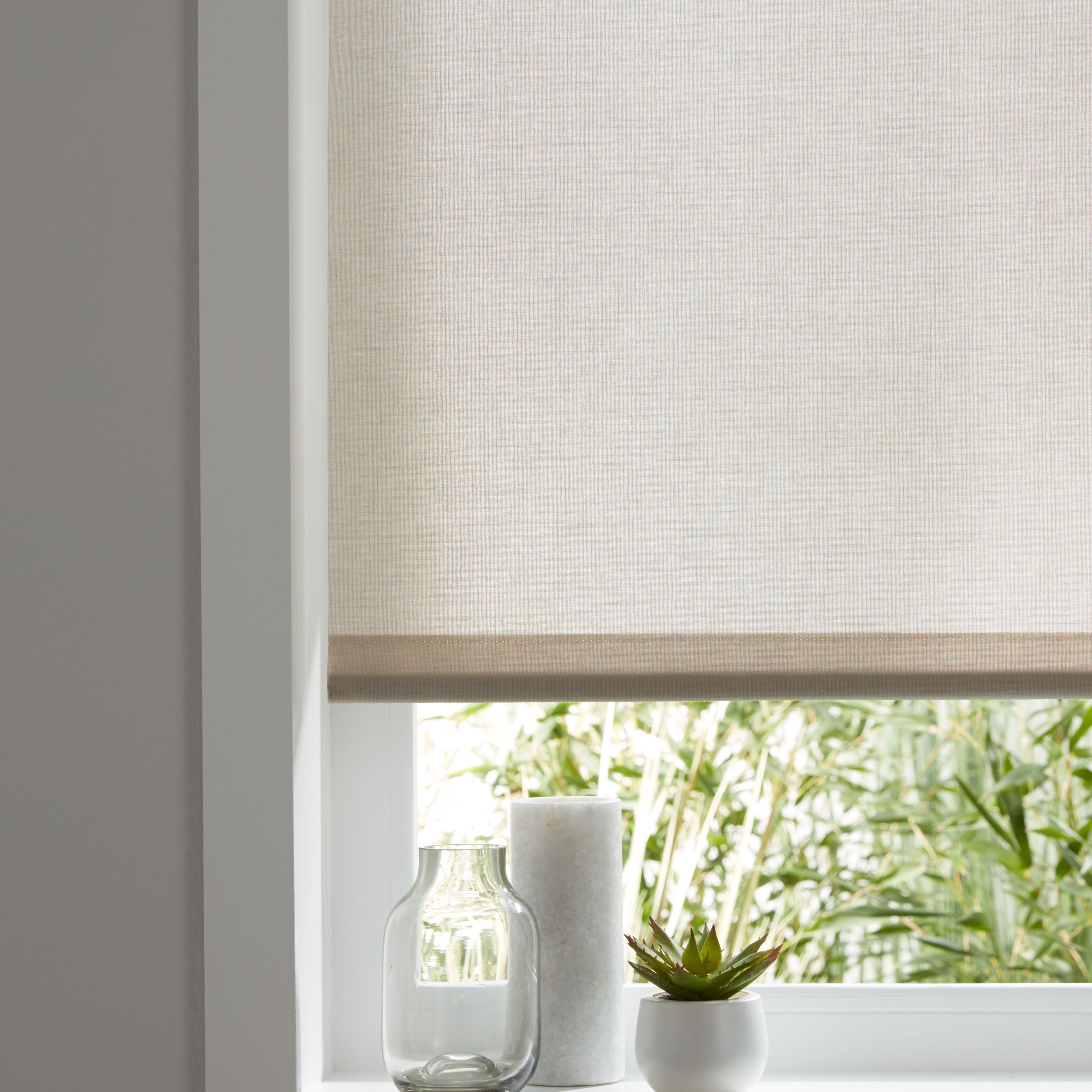 Halo Corded Natural Plain Daylight Roller Blind (W)160cm (L)180cm