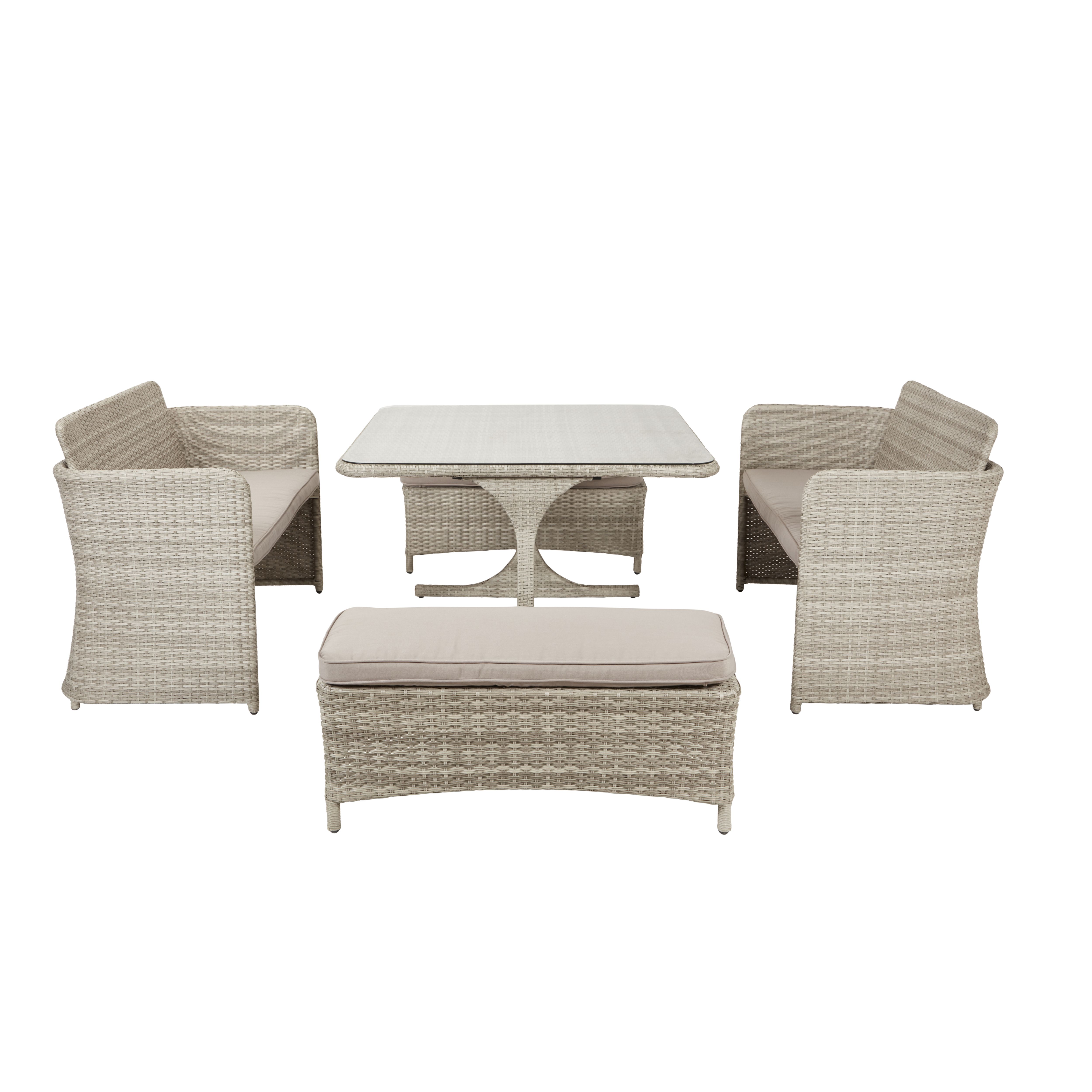 Hamilton GREY Rattan effect seater Dining set