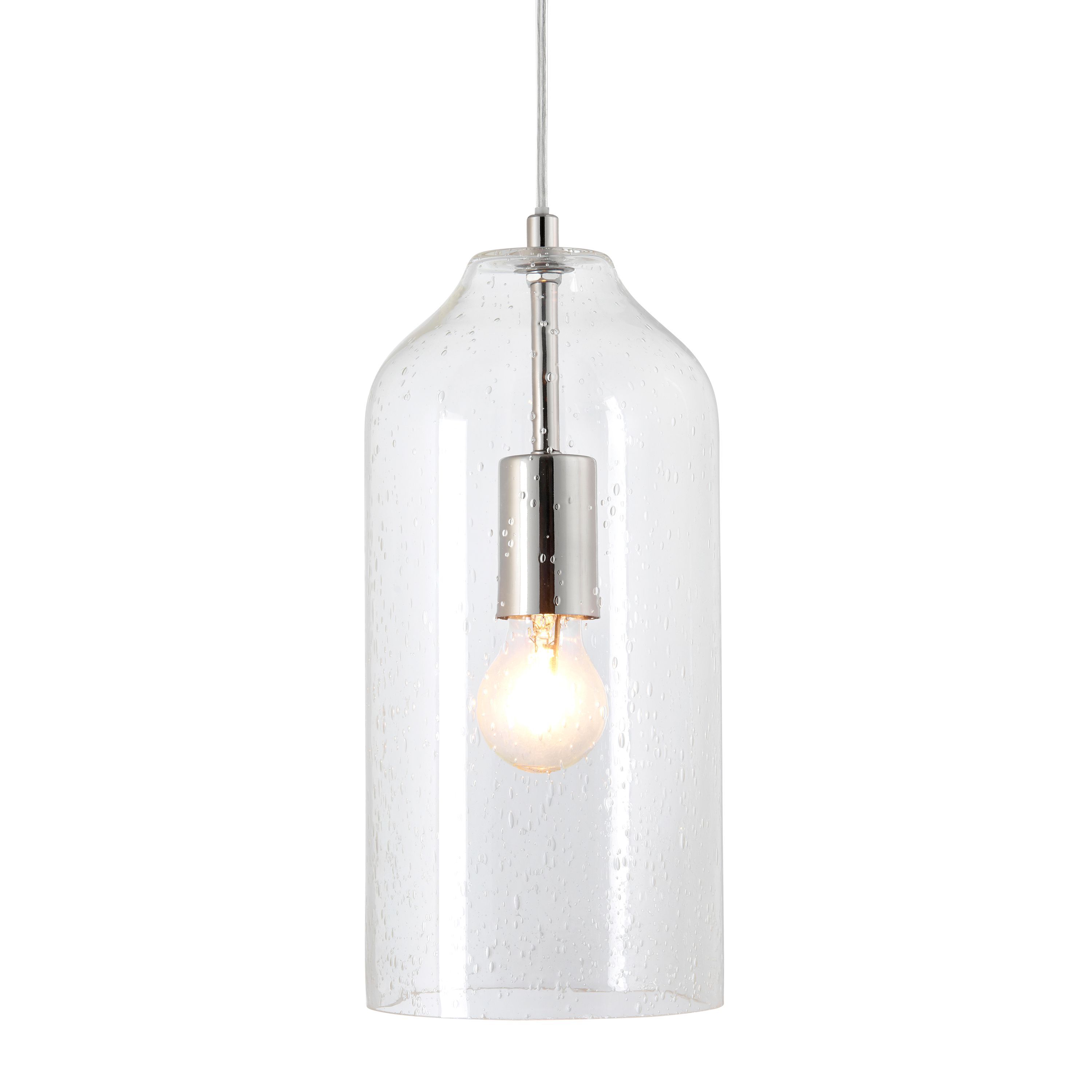 Hamlet Pendant Nickel effect LED Pendant ceiling light, (Dia)150mm