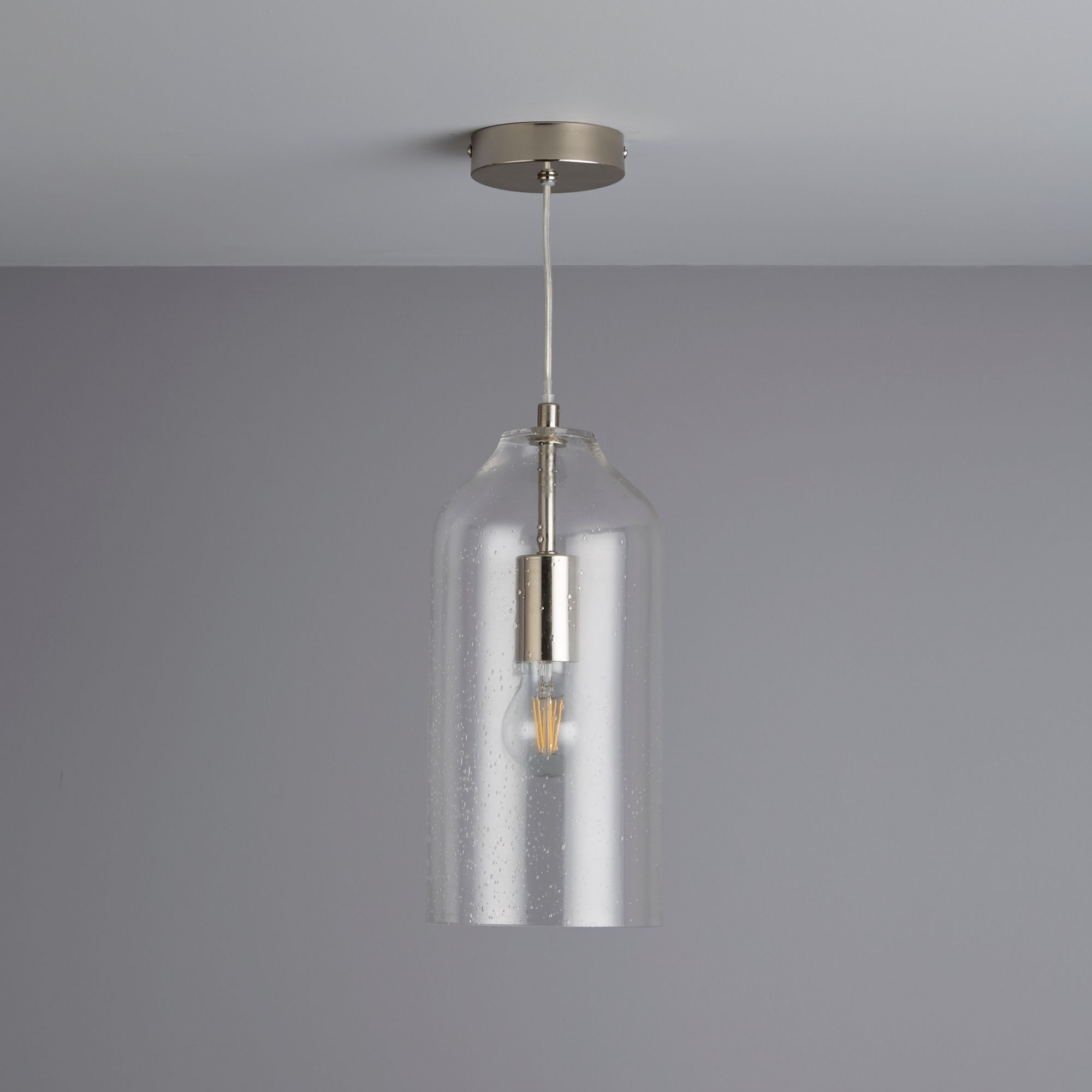 Hamlet Pendant Nickel effect LED Pendant ceiling light, (Dia)150mm