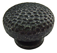 Hammered Black Zinc alloy Round Furniture Knob