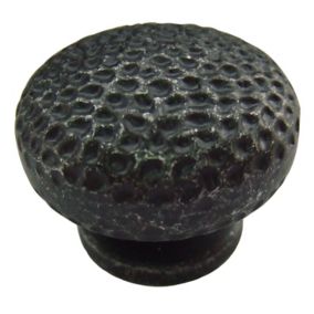 Hammered Black Zinc alloy Round Furniture Knob