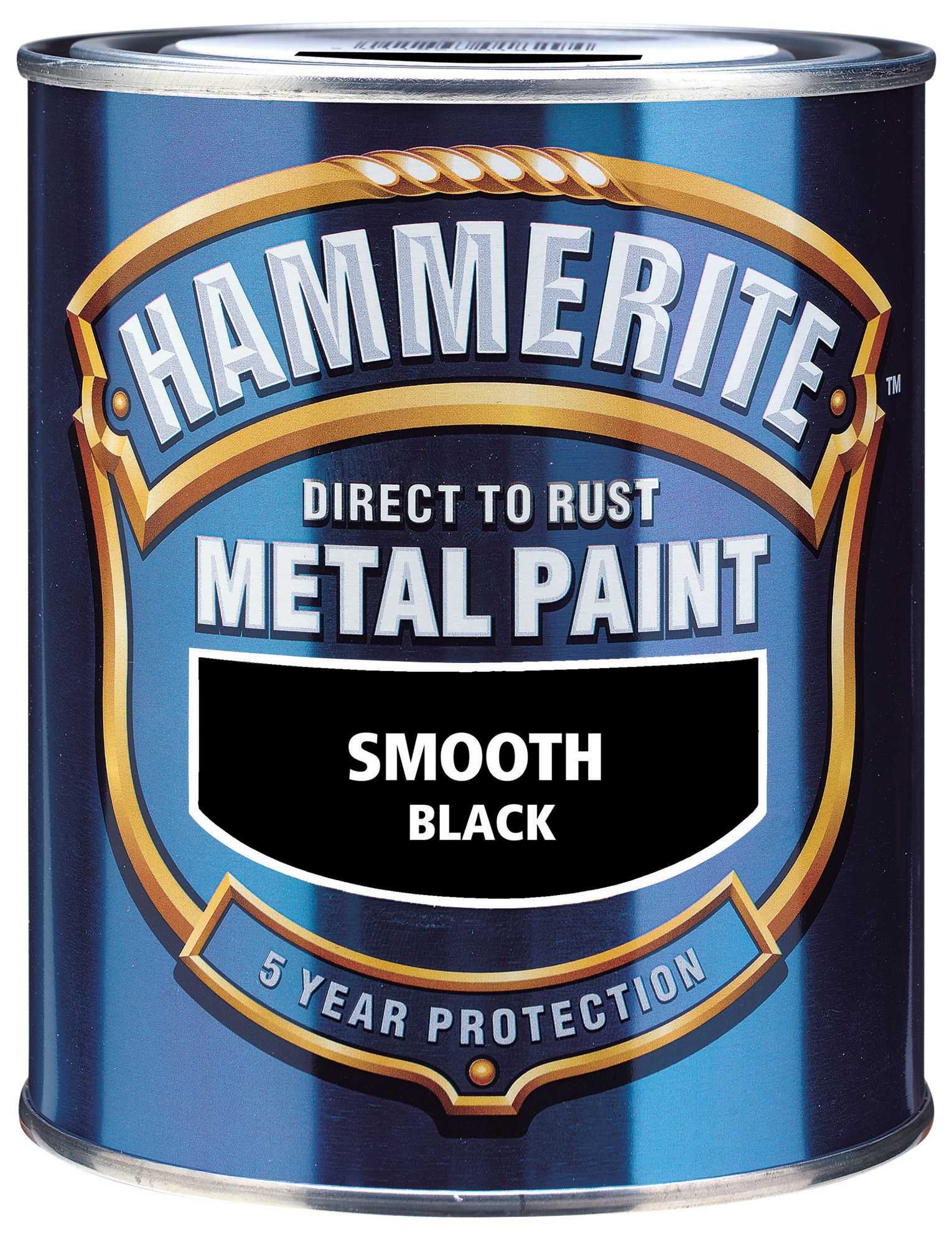 Hammerite Black Gloss Metal paint, 750ml Tin