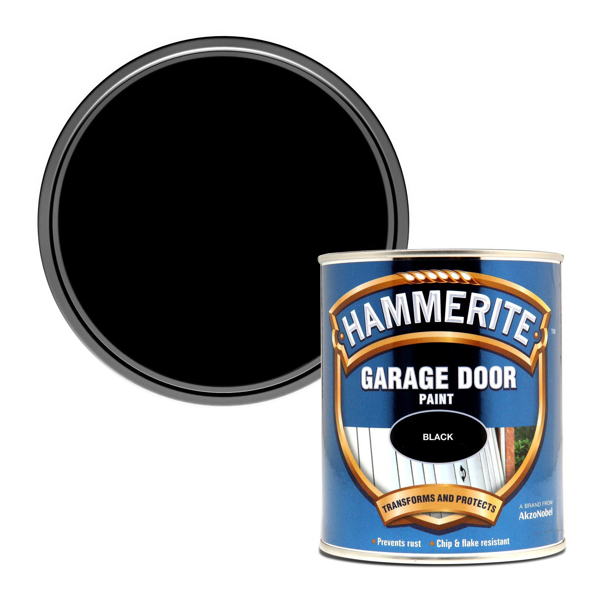 Hammerite Black Gloss Metal & wood Garage door paint, 750ml