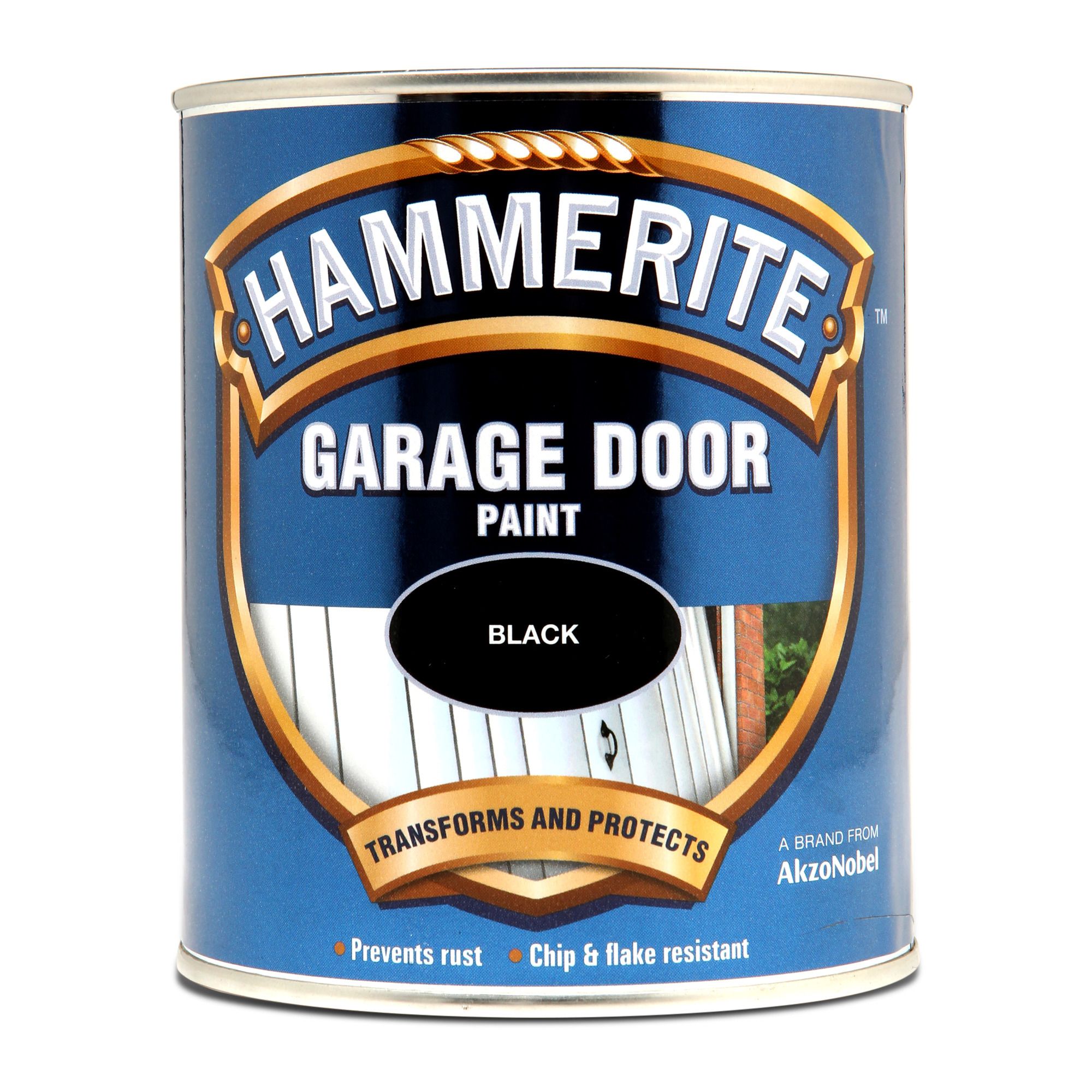 Hammerite Black Gloss Metal & wood Garage door paint, 750ml