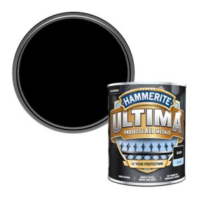 Hammerite Black Gloss Multi-surface Exterior Metal paint, 750ml