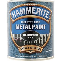 Hammerite Black Hammered effect Metal paint, 750ml