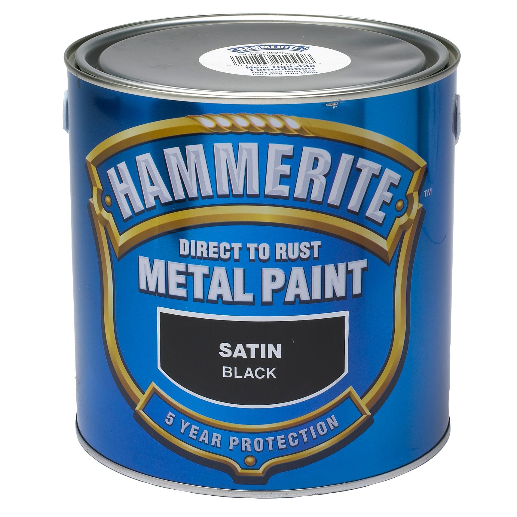 Hammerite Black Satin Metal paint, 2.5L 